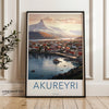 Wall Art Akureyri Poster | Mountain Harbor Print | Iceland Wall Art