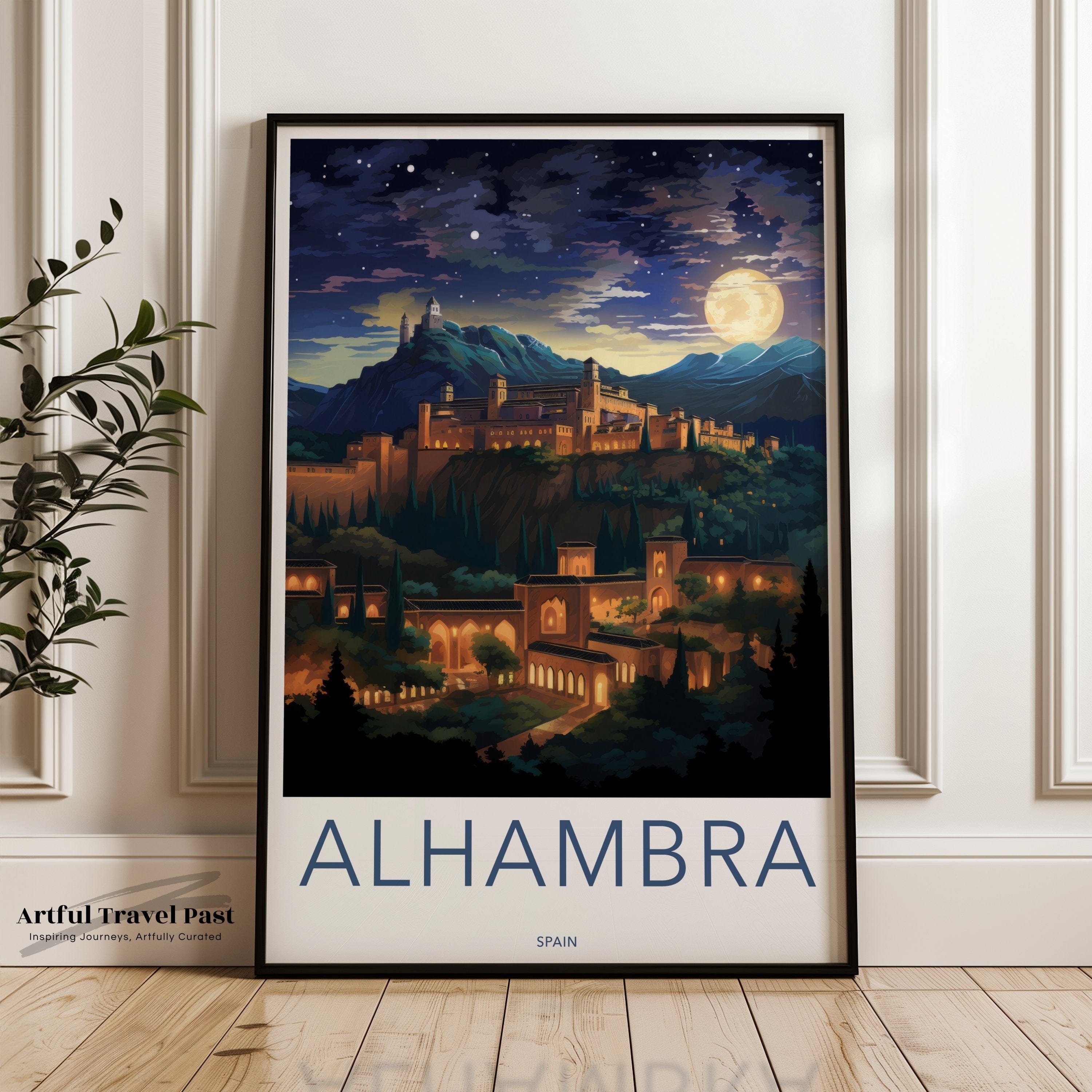 Wall Art Alhambra Poster | Spain Wall Art | Europe Decor