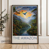 The Amazon Brazil Wall Art, Nature Landscape Poster, Tropical Forest Print, Jungle Artwork, Exotic Wildlife Decor, Rainforest Scene