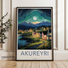 Wall Art Akureyri Poster | Iceland Wall Art | Scandinavia Decor