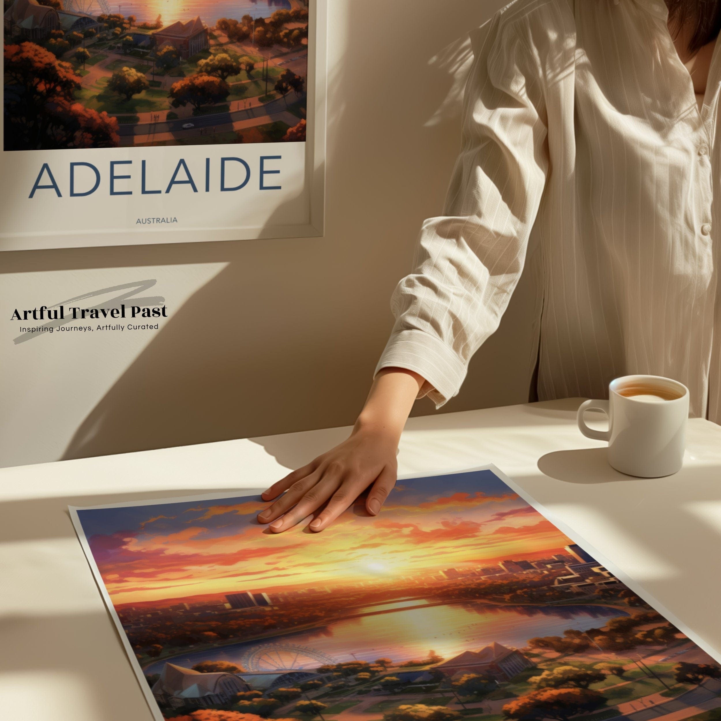 Wall Art Adelaide City Poster | Sunset Skyline | Australia Wall Art