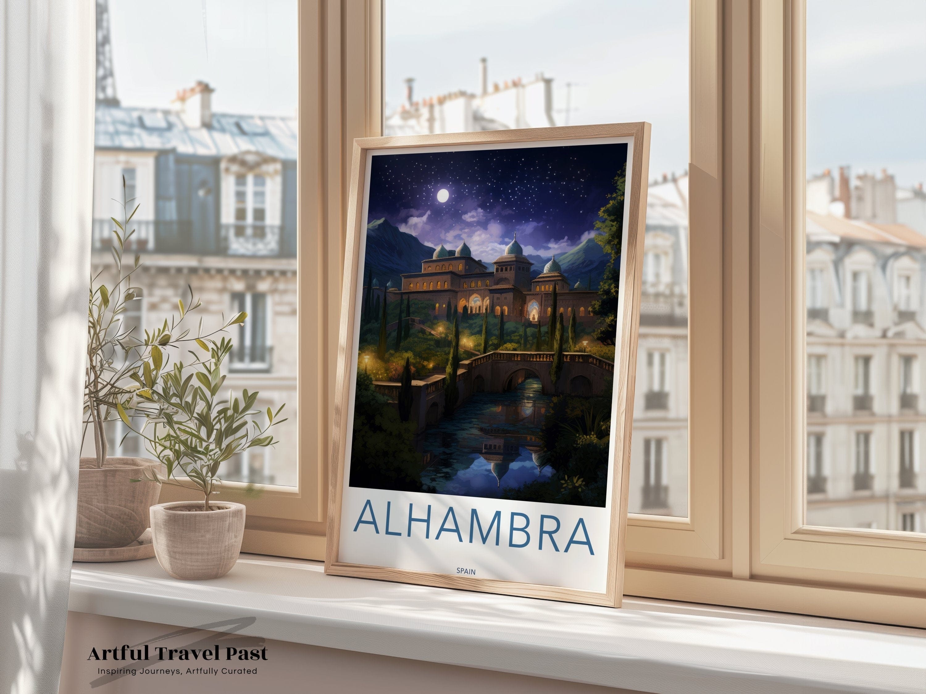 Wall Art Alhambra Poster | Spain Wall Art | Europe Decor