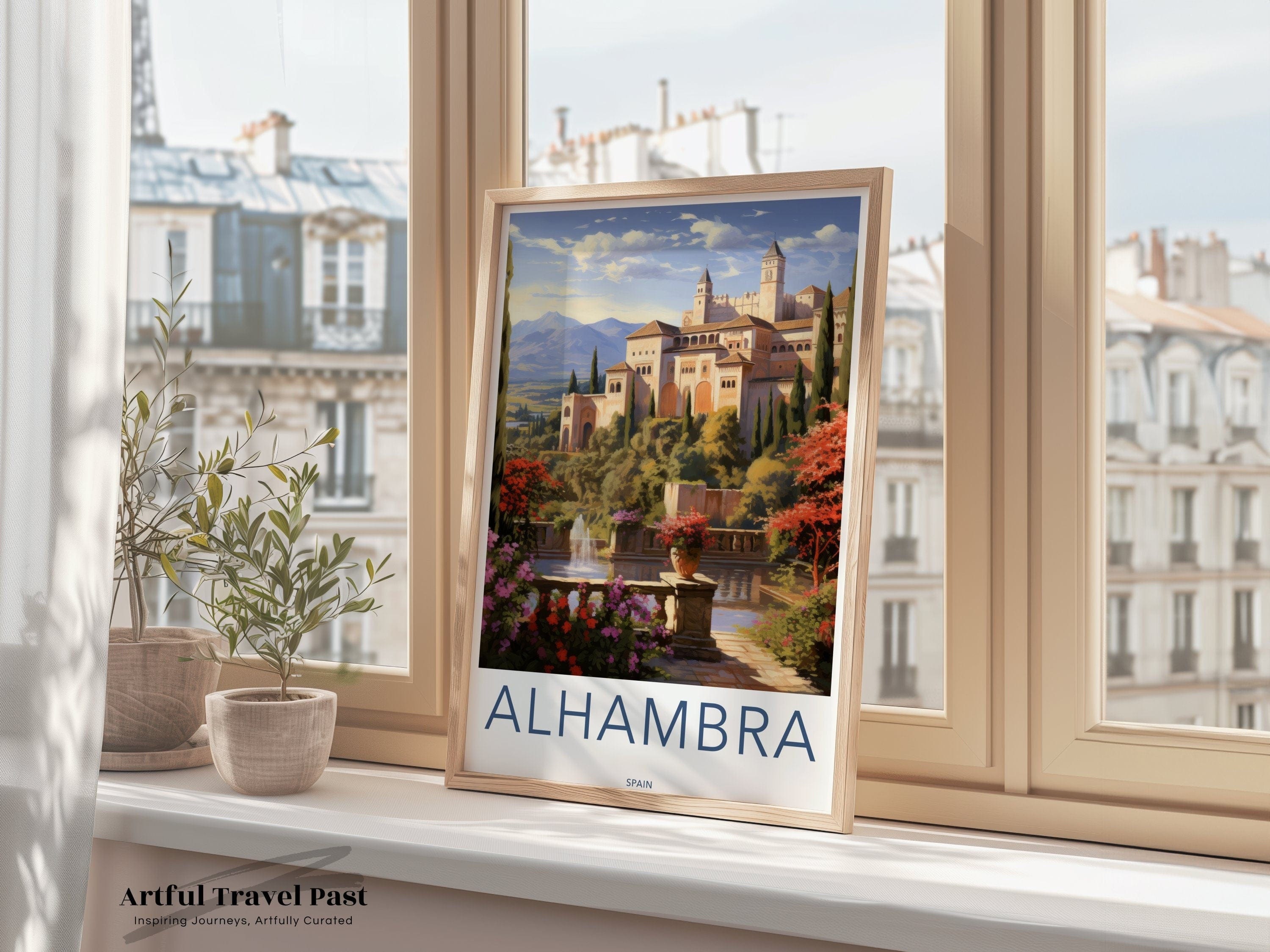 Wall Art Alhambra Countryside Poster | Spain Wall Art | Europe Decor