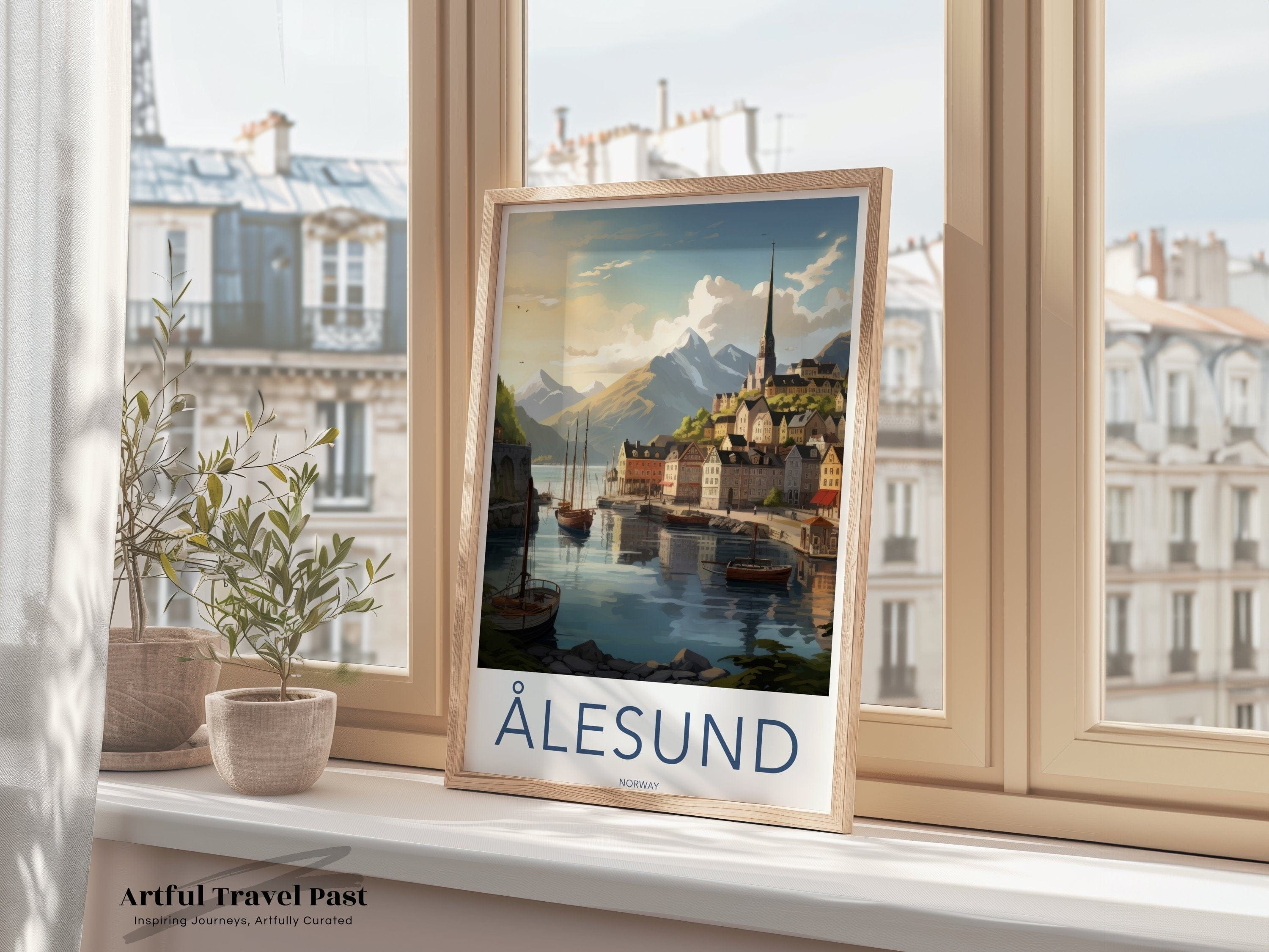 Wall Art Ålesund Poster | Coastal Fjord Town | Norway Wall Art