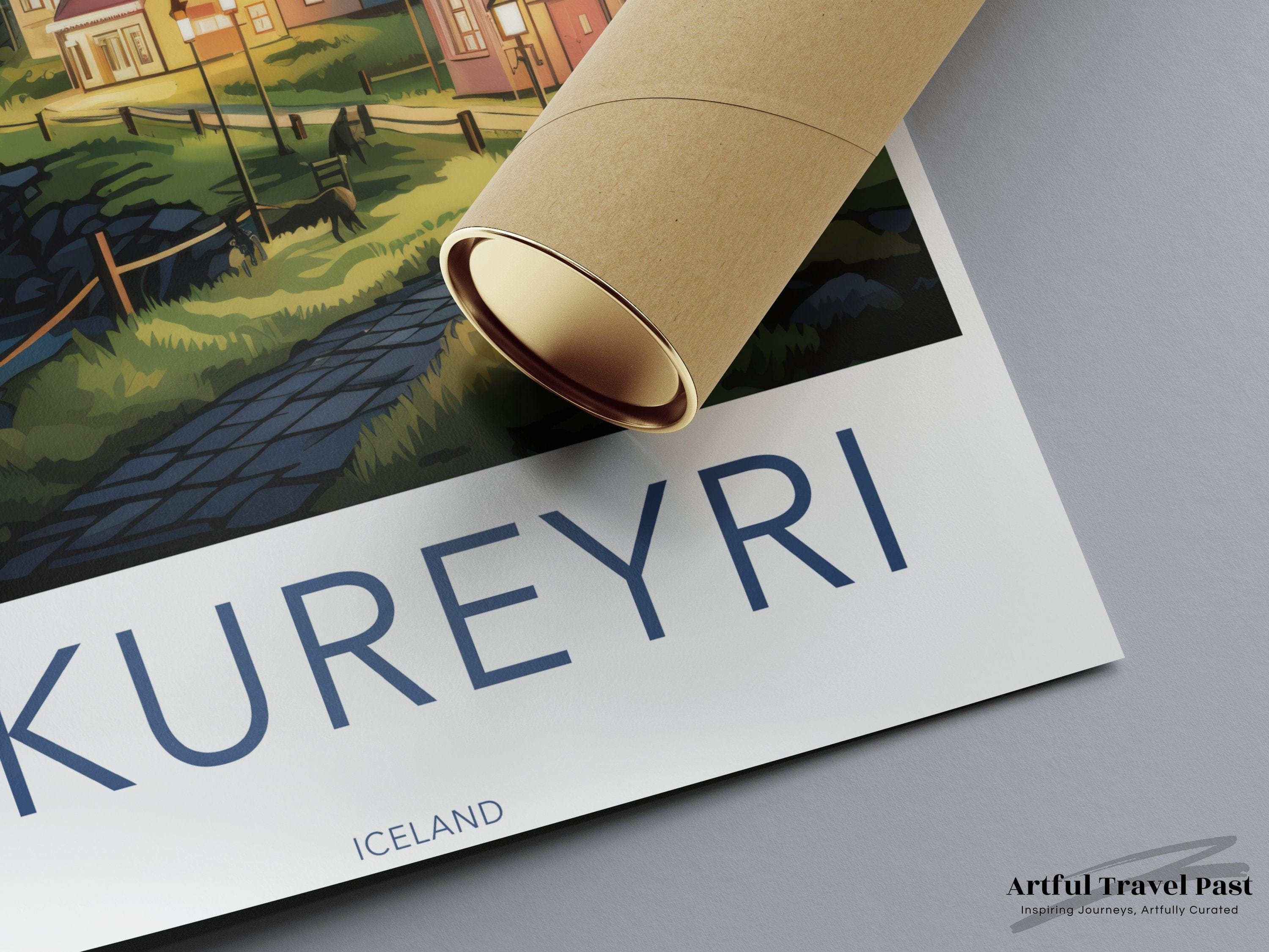 Wall Art Akureyri Poster | Iceland Wall Art | Scandinavia Decor