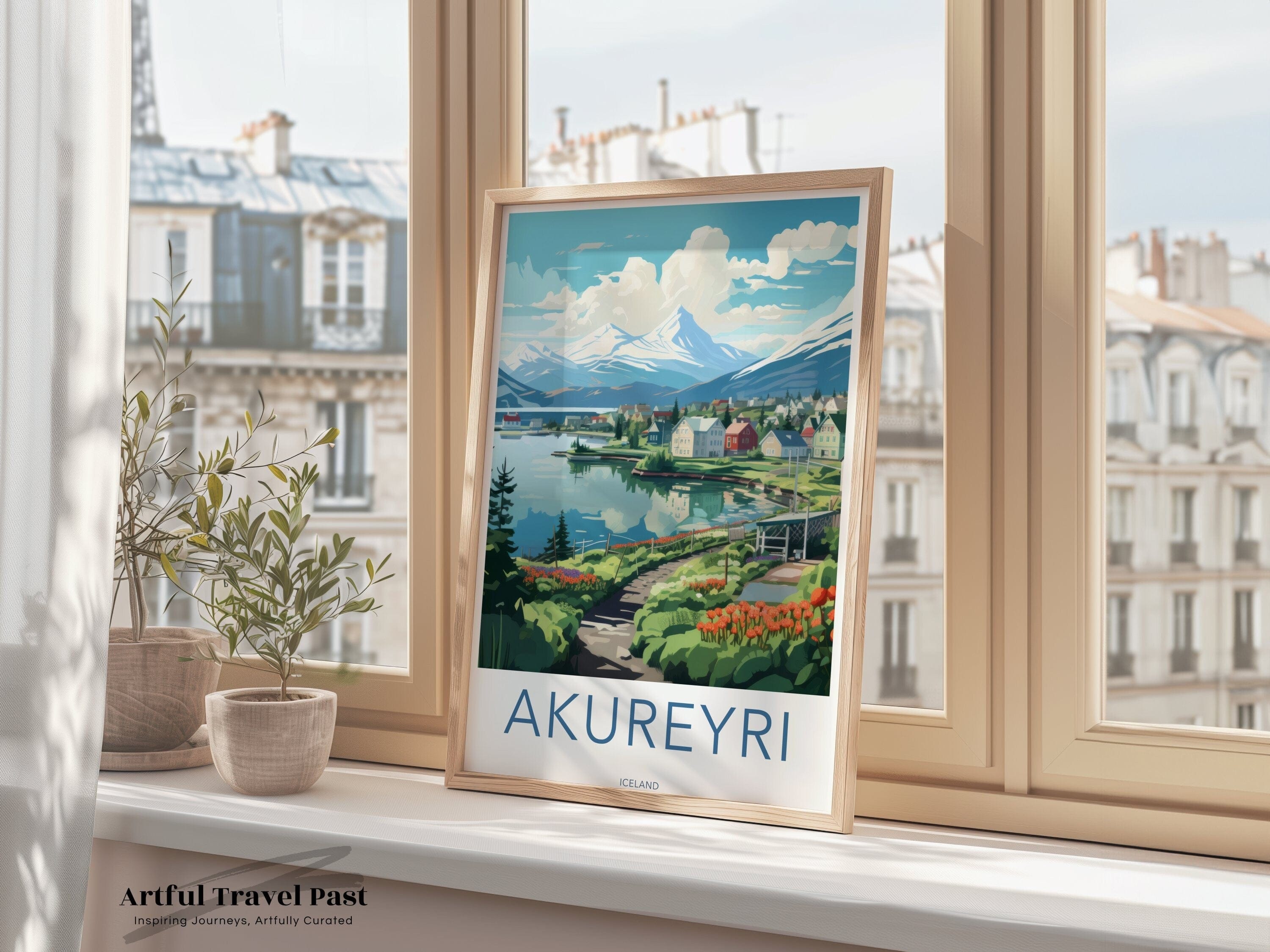 Wall Art Akureyri Poster | Iceland Wall Art | Nordic Decor