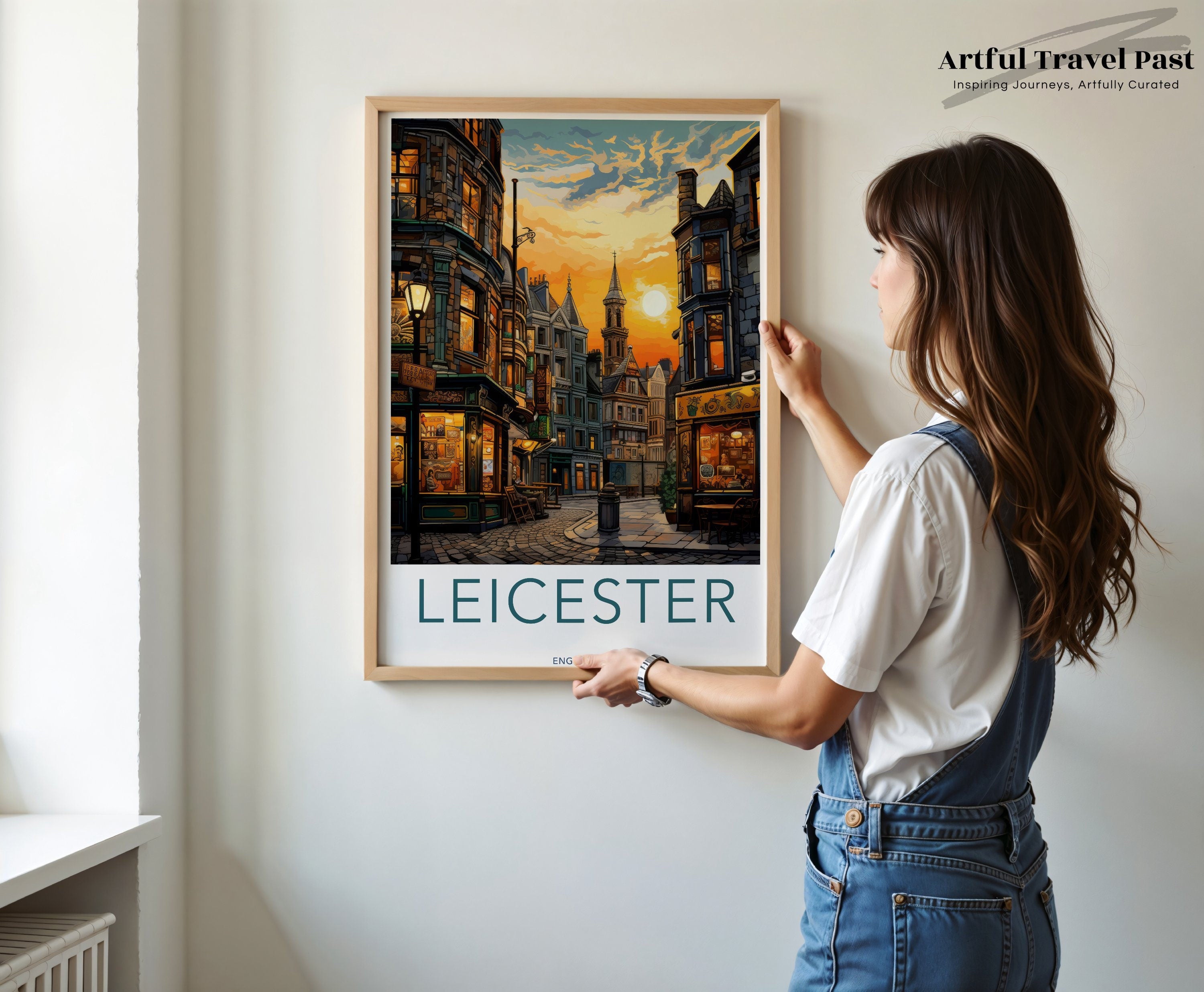 Leicester England Wall Art Print, Historic Cityscape Artwork, Vibrant Architectural Decor, Travel Photography, Home and Office Decor