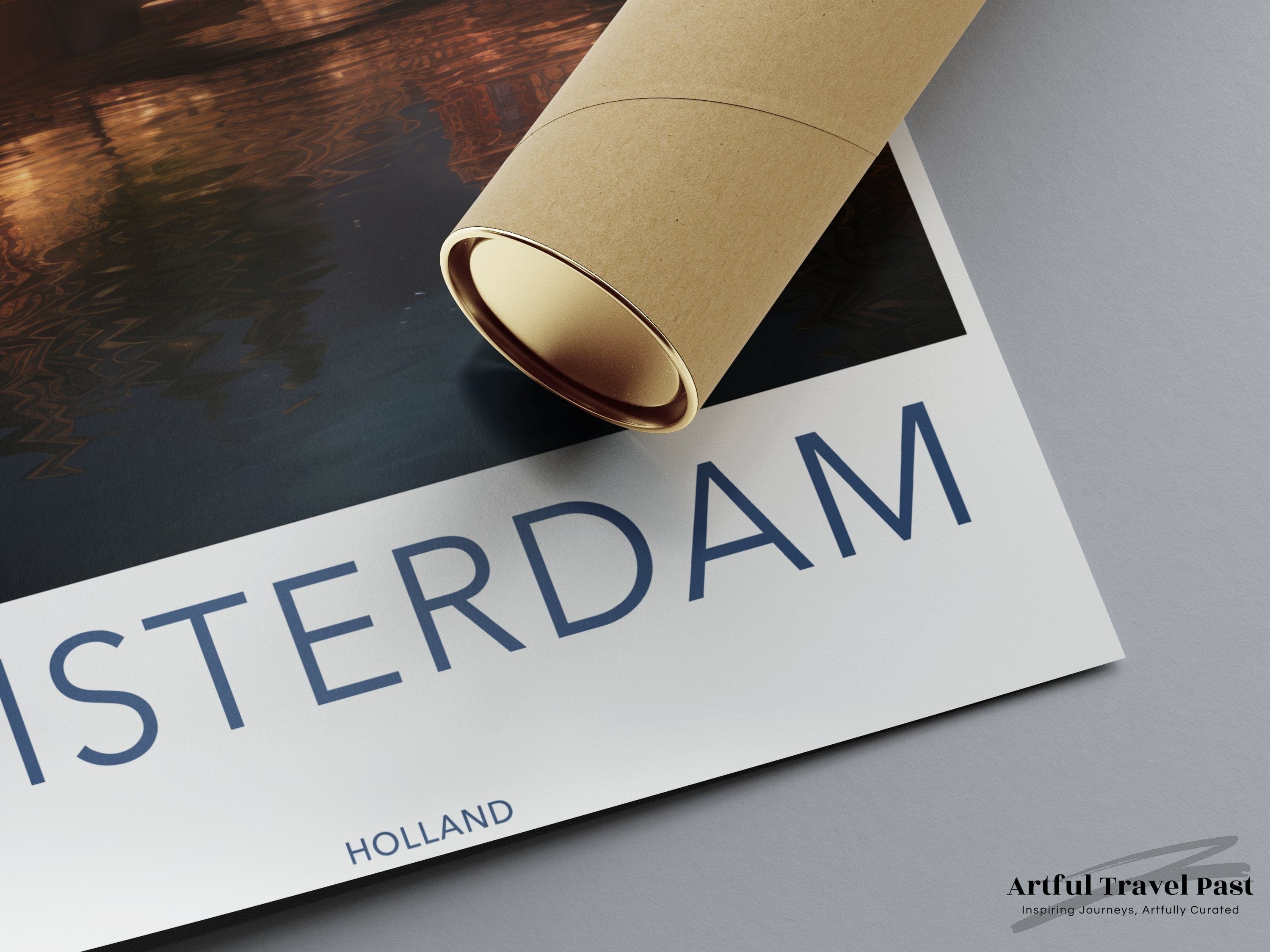 Wall Art Moonlit Amsterdam Poster | Netherlands Wall Art | Europe Decor