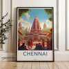 Chennai Wall Art Decor, Historical and Cultural Indian Landmark, Beautiful Temple Print, Exotic Travel Poster, Vibrant Artwork