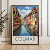 Colmar France Wall Art Print, Picture of Scenic Canal Street with Historic Architecture, Colorful Row Houses, Travel Lovers Gift