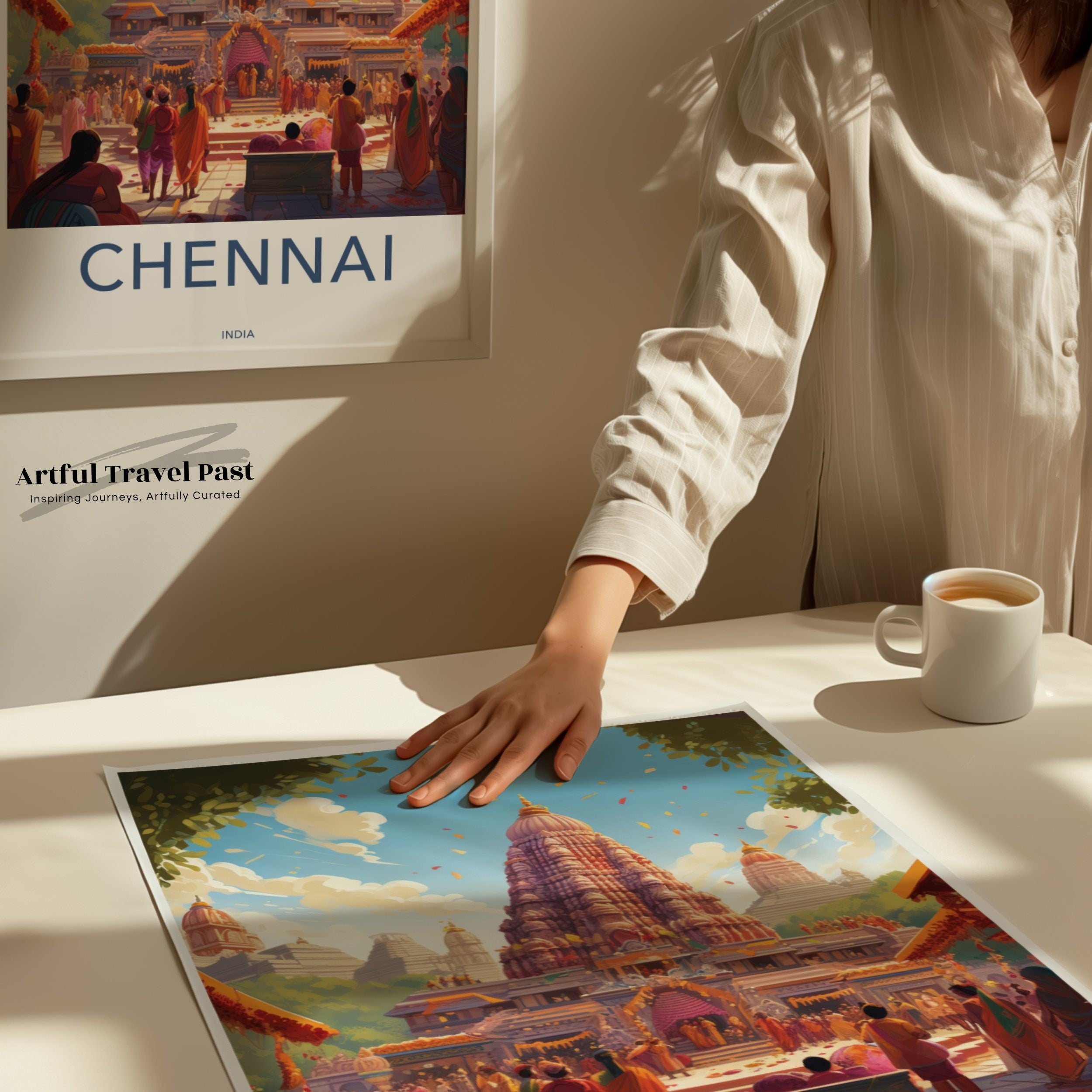 Chennai Wall Art Decor, Historical and Cultural Indian Landmark, Beautiful Temple Print, Exotic Travel Poster, Vibrant Artwork