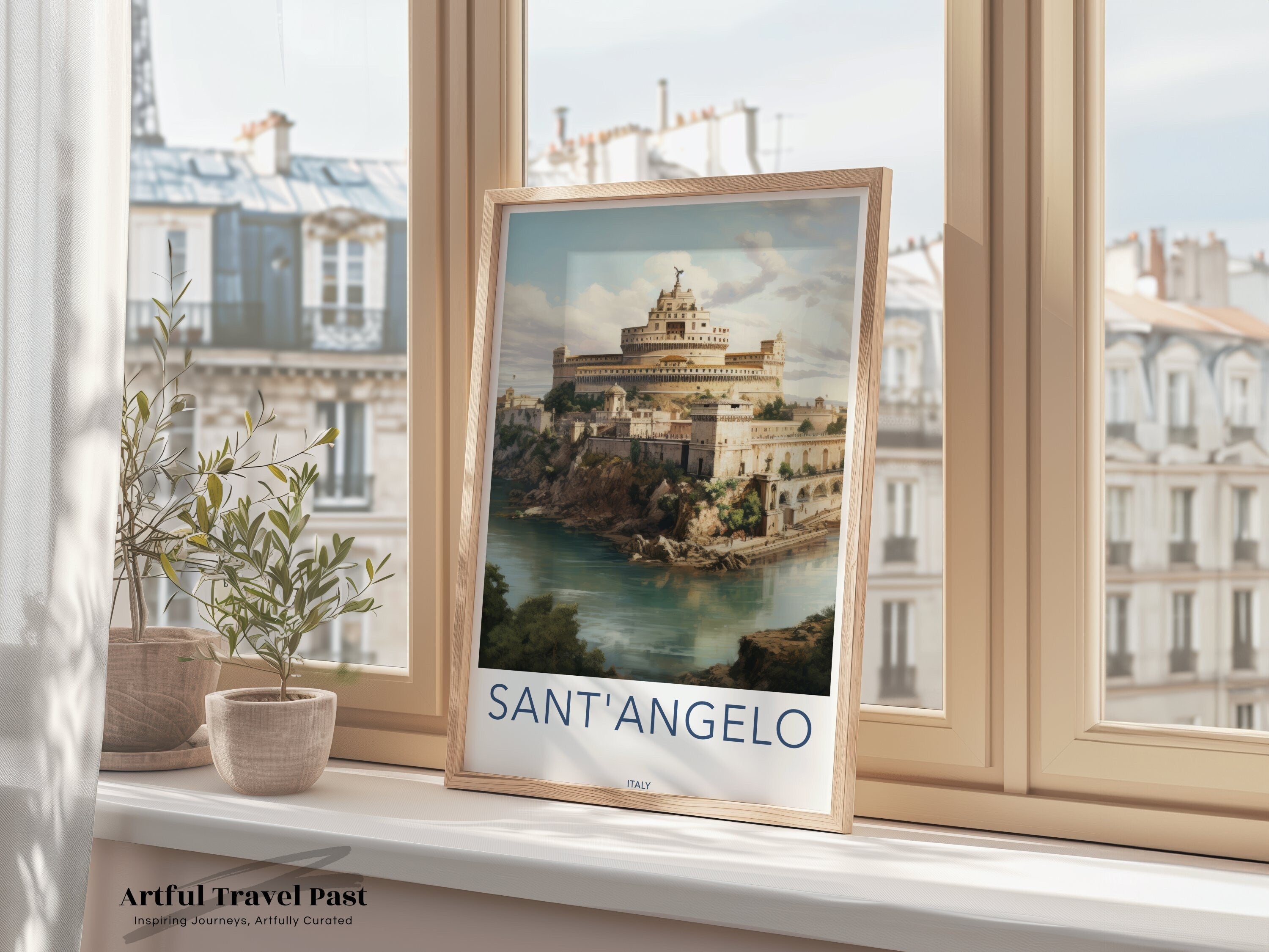 Sant'Angelo Italy Art Print, Historical Architecture Wall Decor, Italy Travel Poster, Scenic Italian Landmark Art