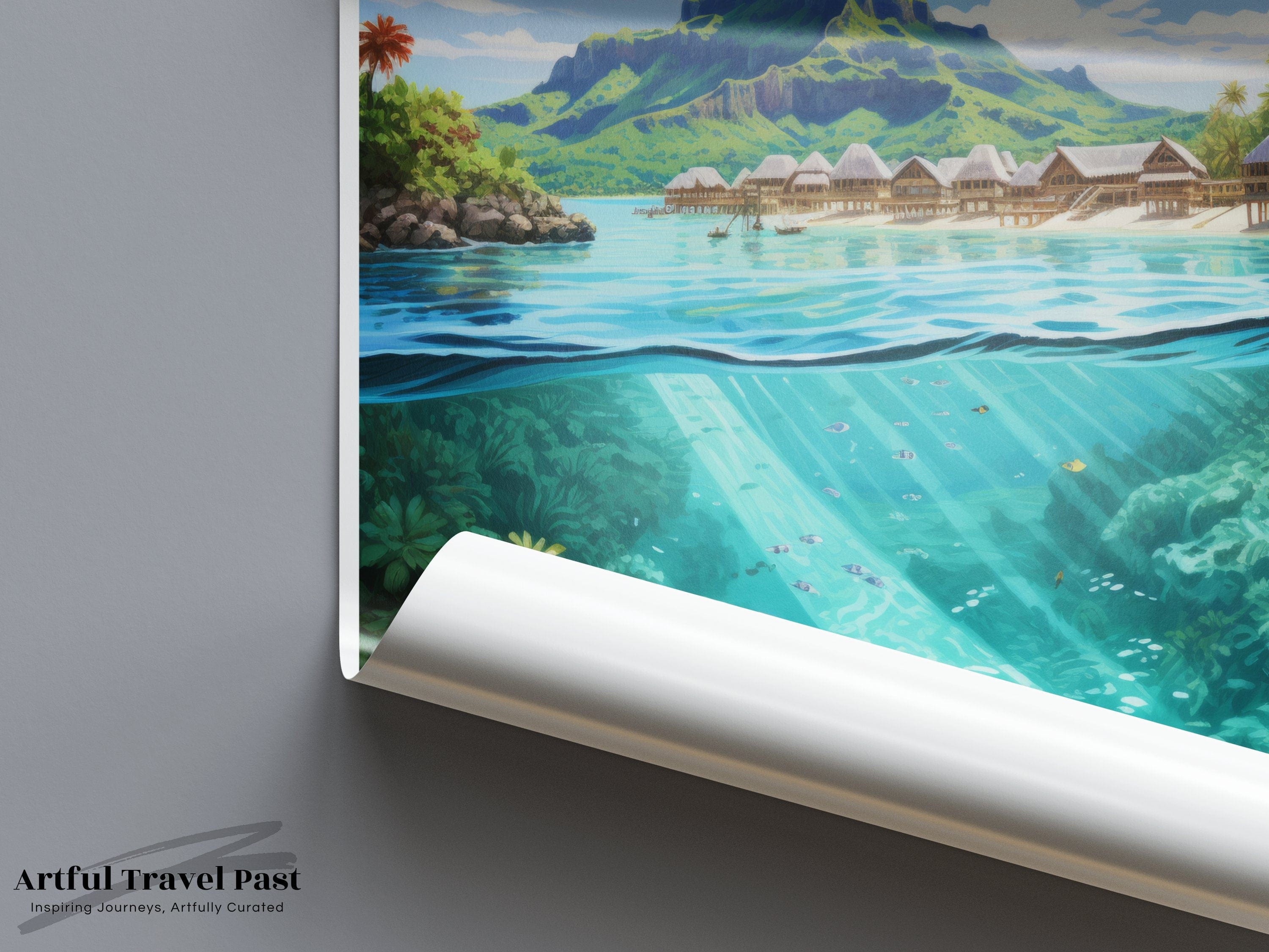 Wall Art Bora Bora Poster | Tropical Island | French Polynesia Art