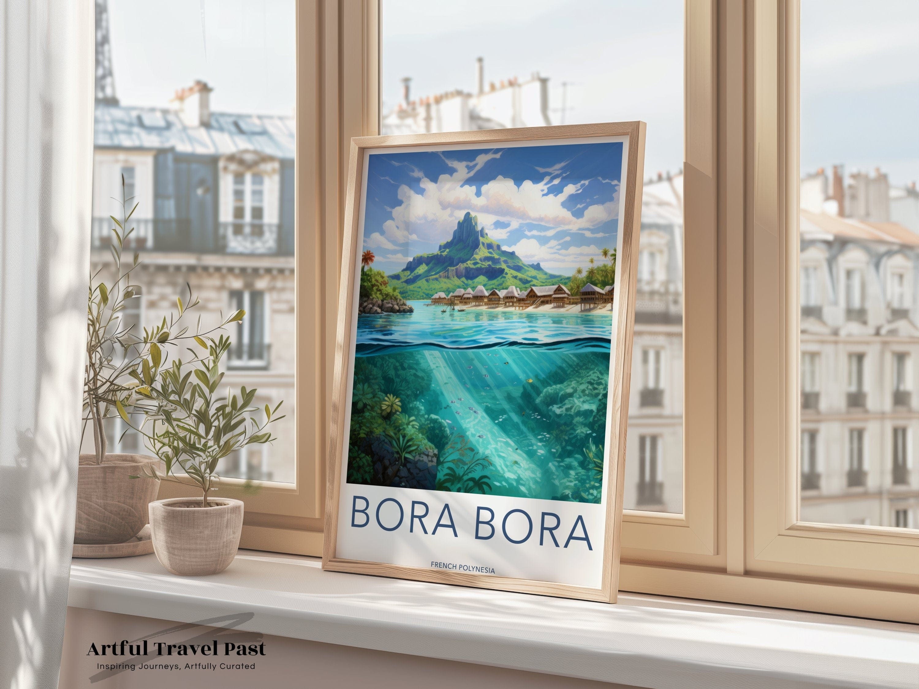 Wall Art Bora Bora Poster | Tropical Island | French Polynesia Art