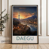 Daegu South Korea Wall Art, Cityscape Poster, Sunset Illustration, Modern Skyline Print, Home Decor, Travel Artwork, Gift Idea