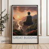 Great Buddha Poster, Taiwan Wall Art, Sunset Landscape Print, Scenic View, Cultural Landmark Artwork, Home Decor, Gift Idea