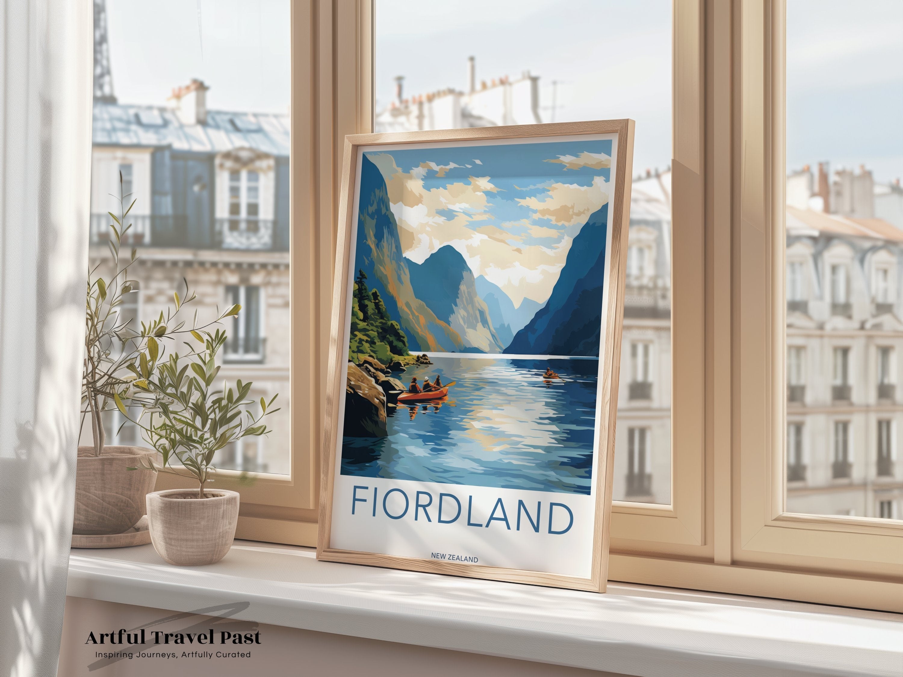 Fiordland New Zealand Wall Art, Scenic Nature Print, Mountain Lake Poster, Travel Art, Adventure Decor, Landscape Painting