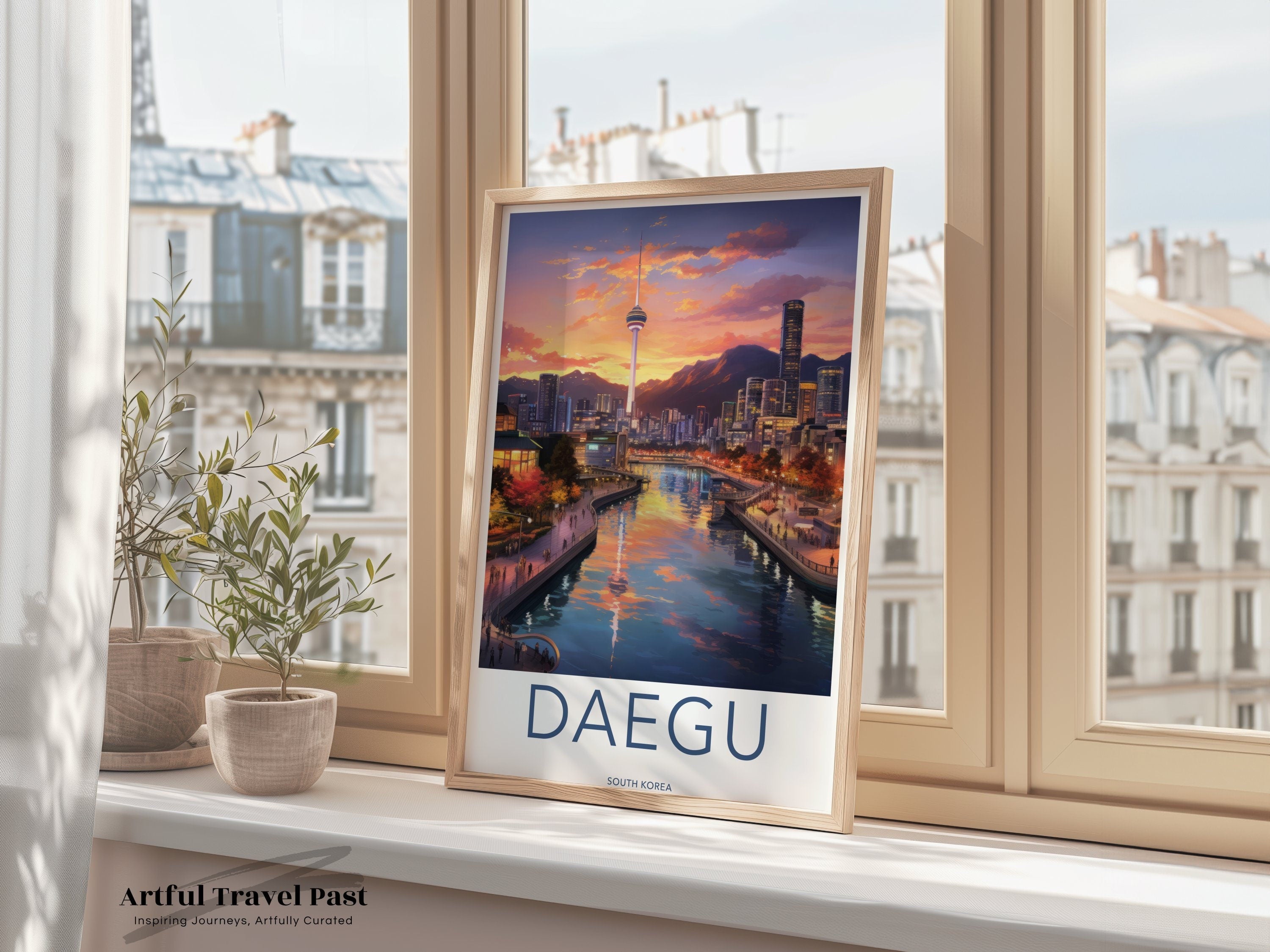 Daegu Poster, South Korea Wall Art, Cityscape Print, Modern Art Decor, Urban Skyline Artwork, Daegu Wall Decor, Travel Poster, Home Decor