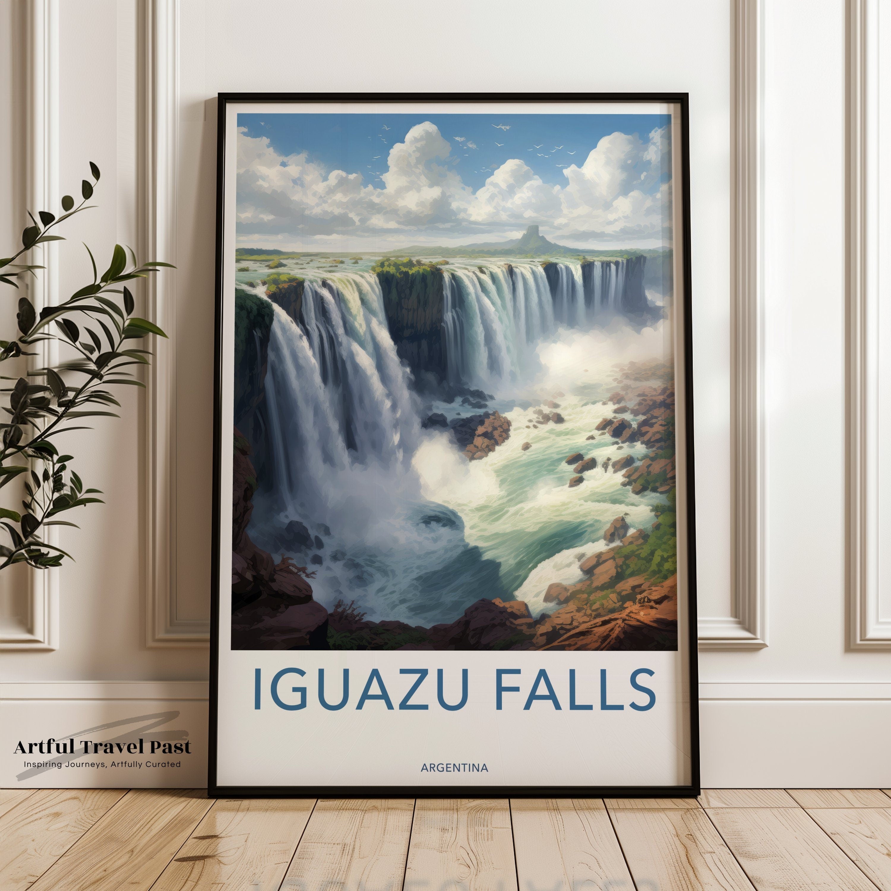 Iguazu Falls Wall Art Print, Argentina Nature Landscape Poster, Scenic Waterfall Photography, Travel Decor for Home or Office