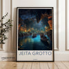 Jeita Grotto Wall Art, Lebanon Cave Scene, Boating Cave Adventure, Natural Wonder Poster, Lebanese Cultural Landmark