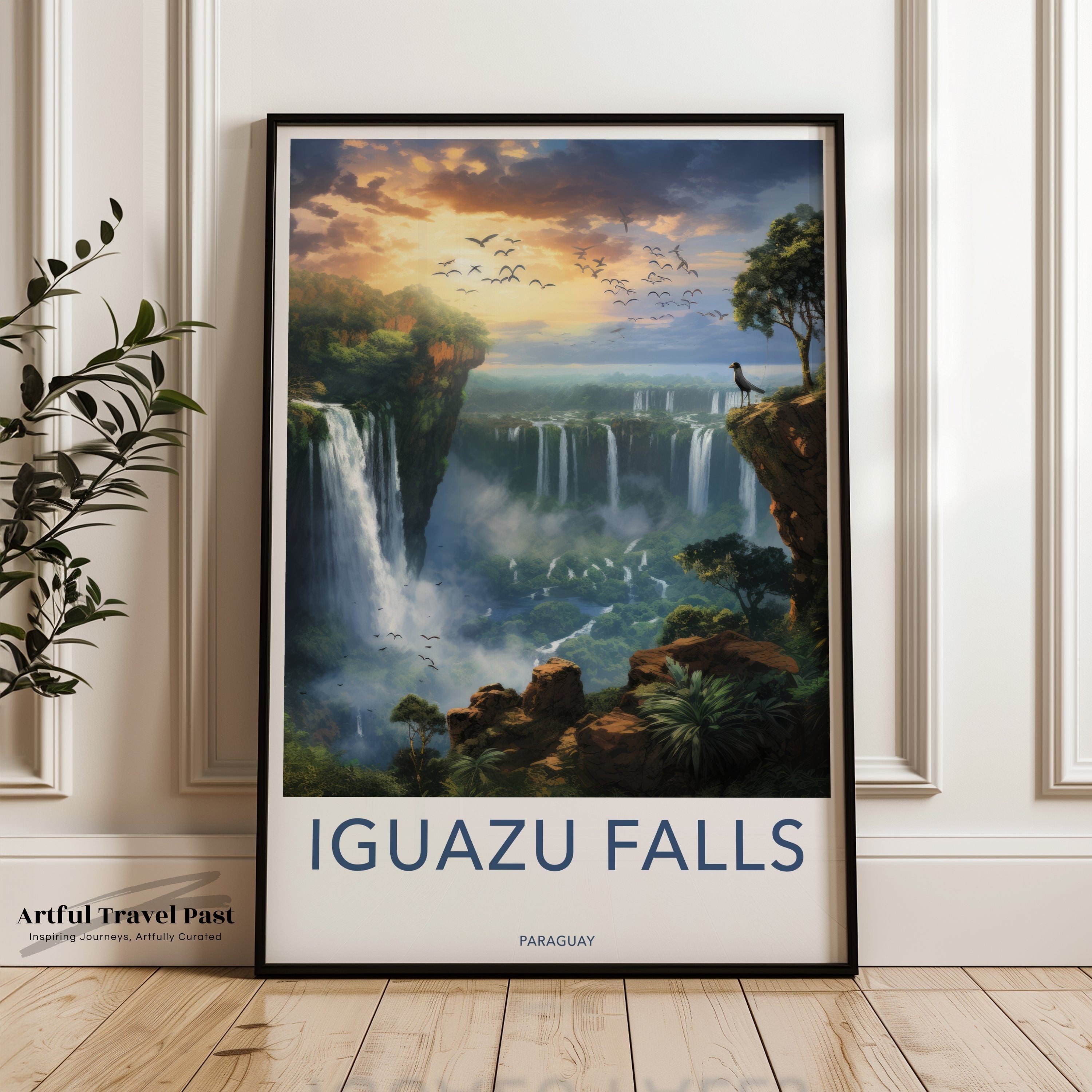 Iguazu Falls Wall Art, Stunning Nature Landscape Print, Tropical Waterfall Poster, Scenic Home Decor, South America Travel Artwork