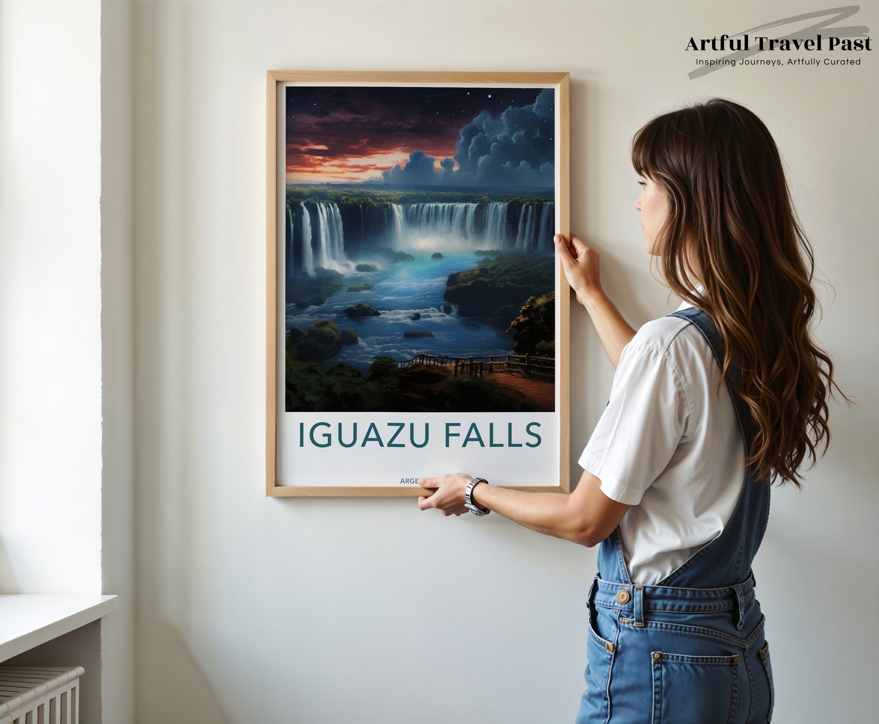 Iguazu Falls Wall Art, Stunning Nature Print, Argentina Landscape Poster, Waterfall Canvas, Scenic Decor, Home Office Decoration