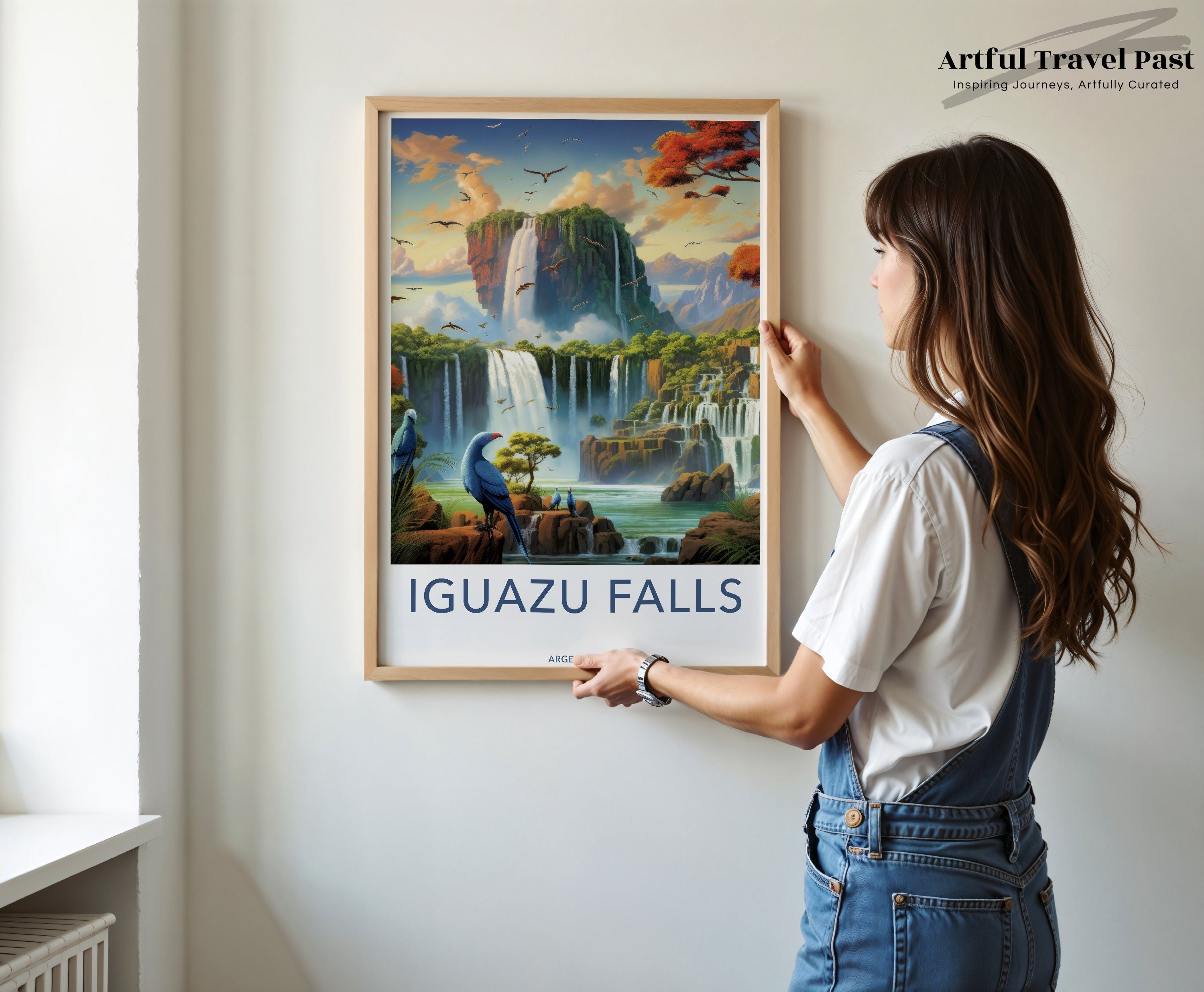 Iguazu Falls Wall Art, Argentina Poster, Waterfall Scenic Print, Nature Landscape Decor, Travel Destination Artwork Print