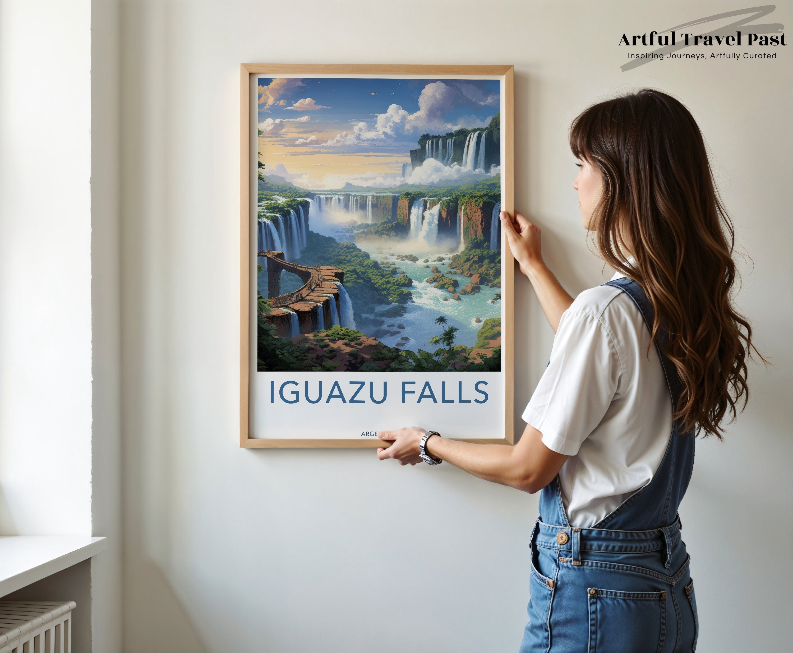 Iguazu Falls Argentina Wall Art, Scenic Waterfall Poster, Nature Landscape Print, Travel Destination Decor, South American Artwork