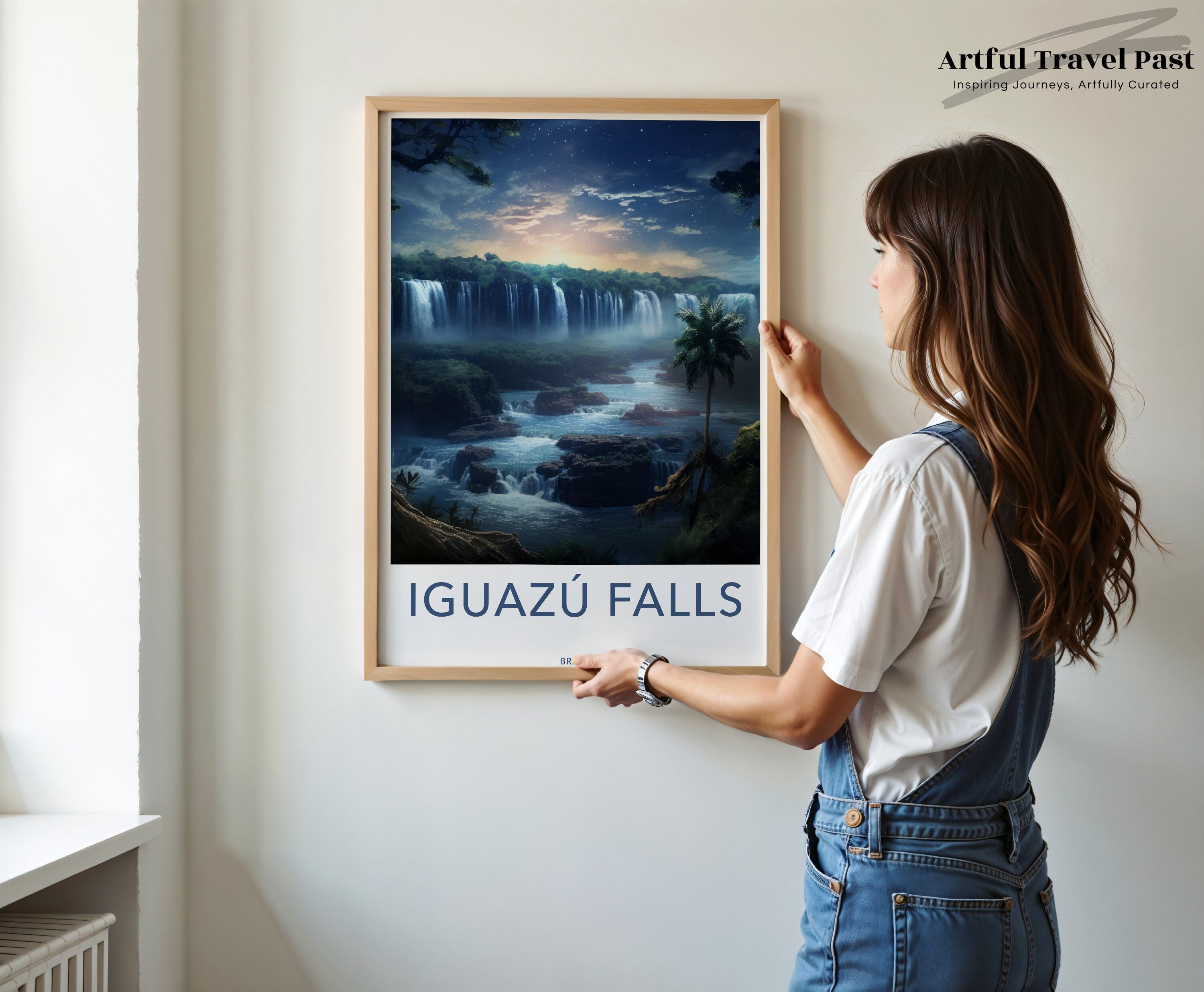 Iguazú Falls Wall Art, Brazil Waterfall Poster, Natural Wonder Print, South America Nature Decor, Scenic Landscape Art, Travel Souvenir