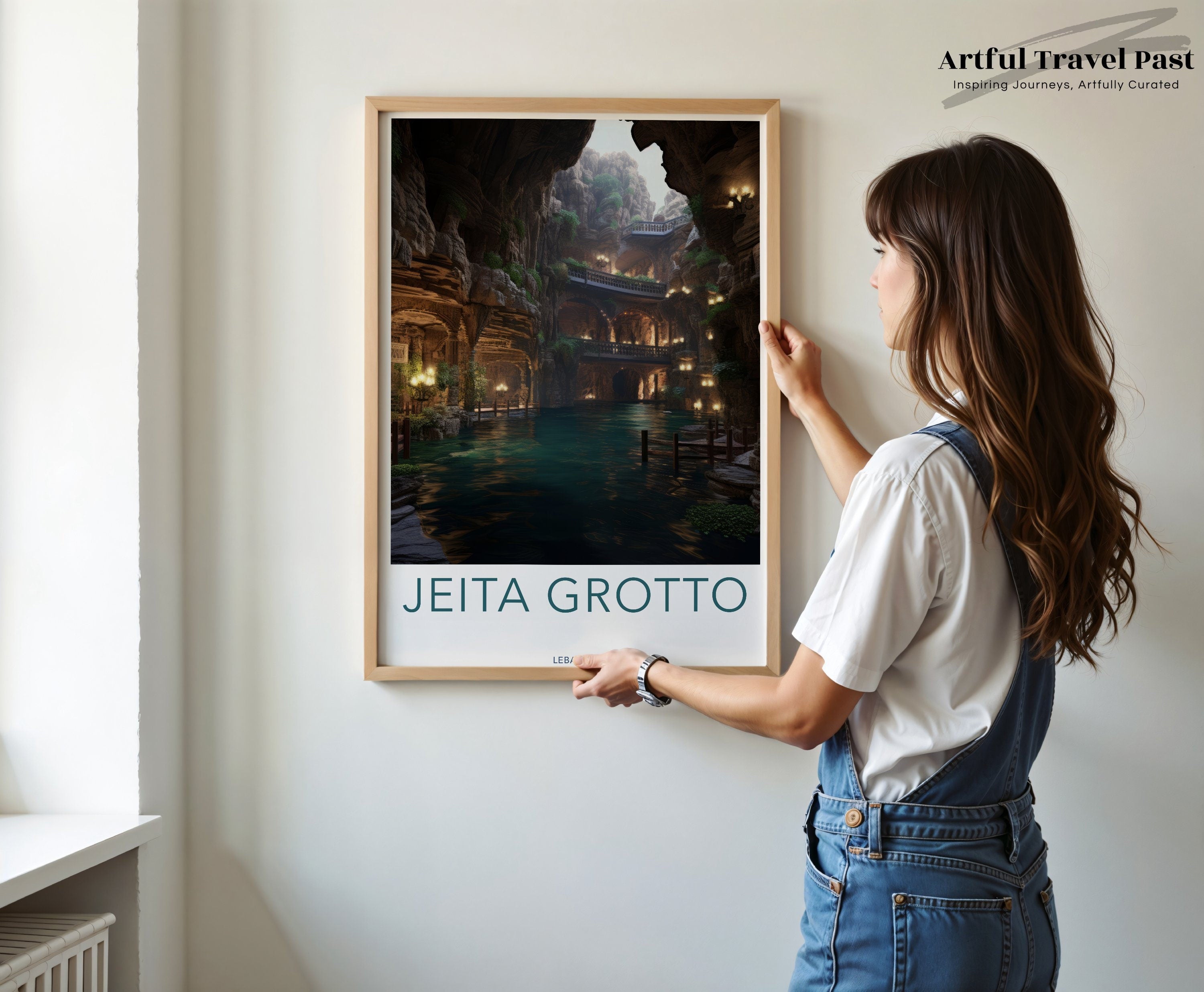 Jeita Grotto Wall Art, Mysterious Cave Decor, Natural Wonder Artwork, Lebanon Travel Poster, Unique Scenic Print, Artistic Cave Photography