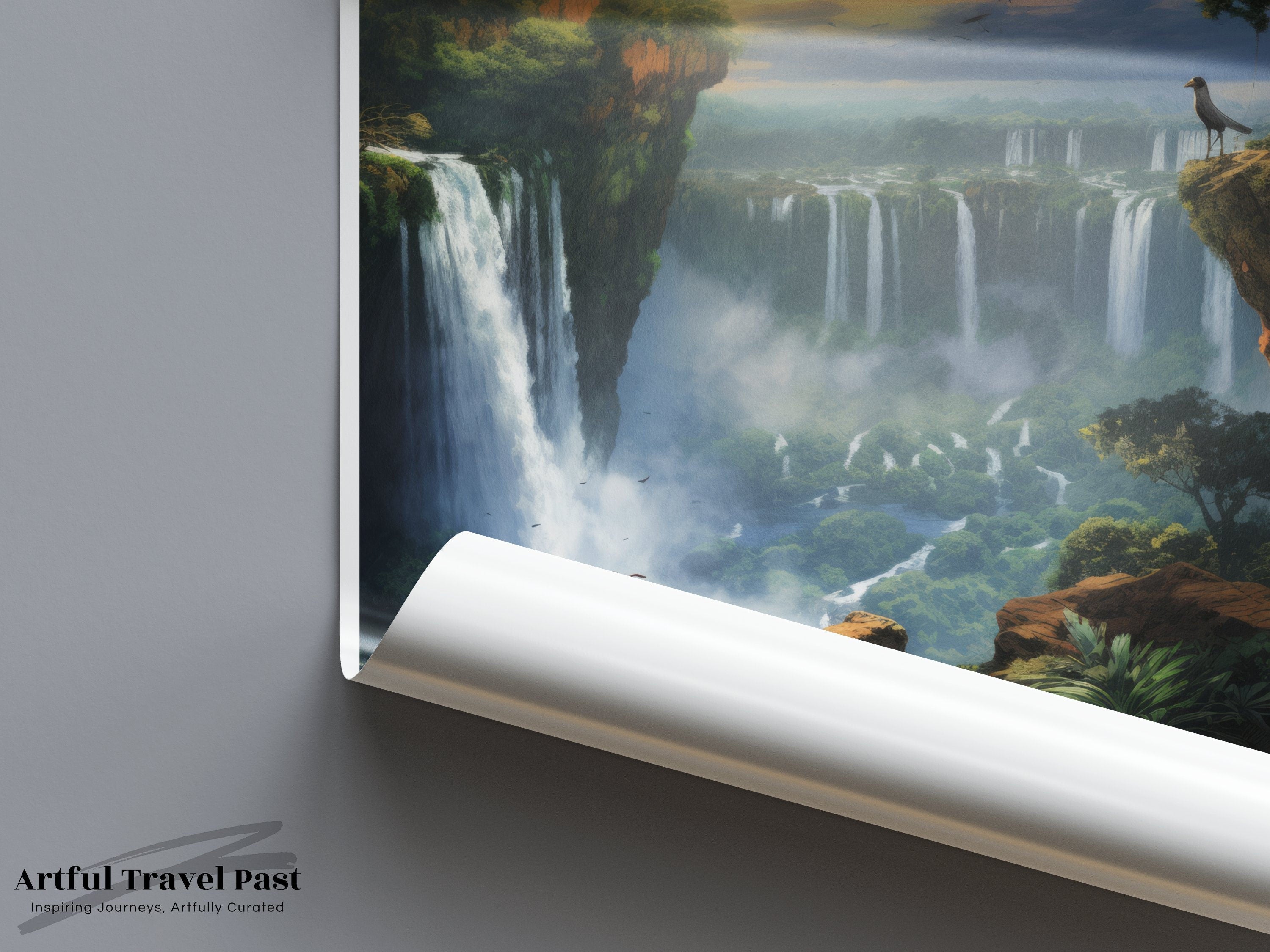 Iguazu Falls Wall Art, Stunning Nature Landscape Print, Tropical Waterfall Poster, Scenic Home Decor, South America Travel Artwork