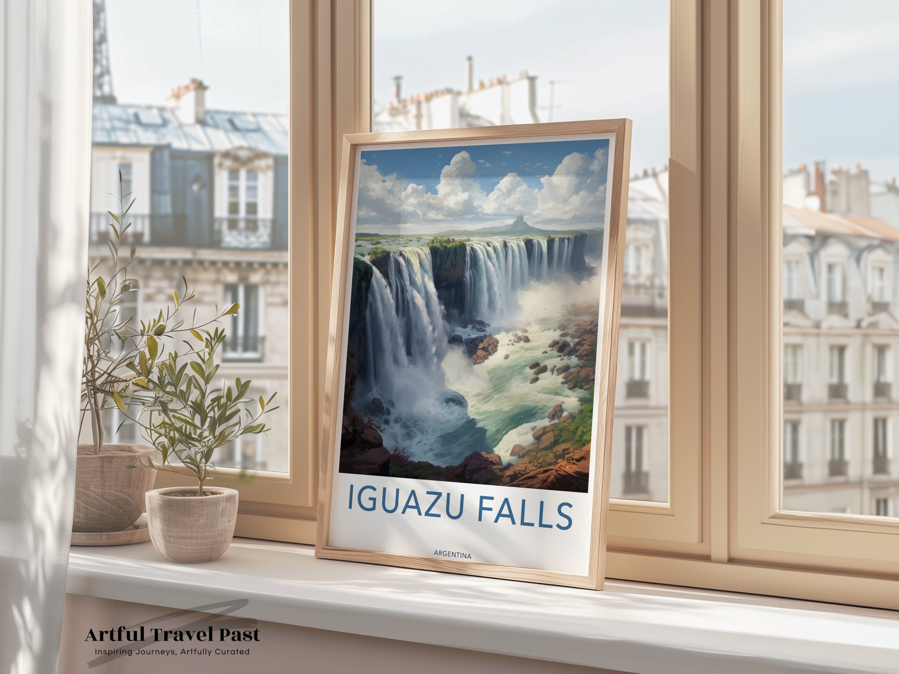 Iguazu Falls Wall Art Print, Argentina Nature Landscape Poster, Scenic Waterfall Photography, Travel Decor for Home or Office