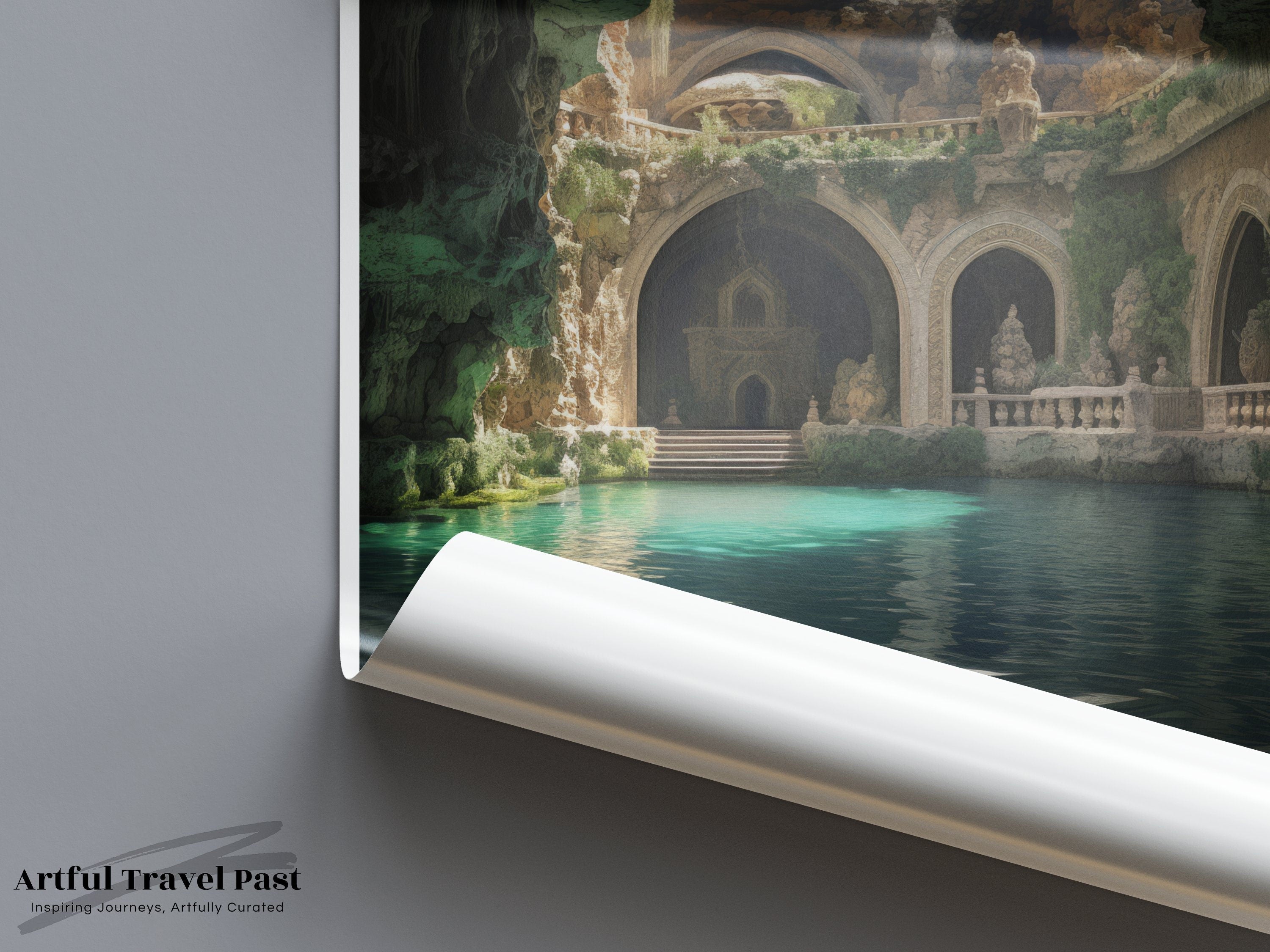 Breathtaking Jeita Grotto Wall Art Print, Scenic Landscape Poster, Lebanon Decor, Nature Photography, Architectural Wonders