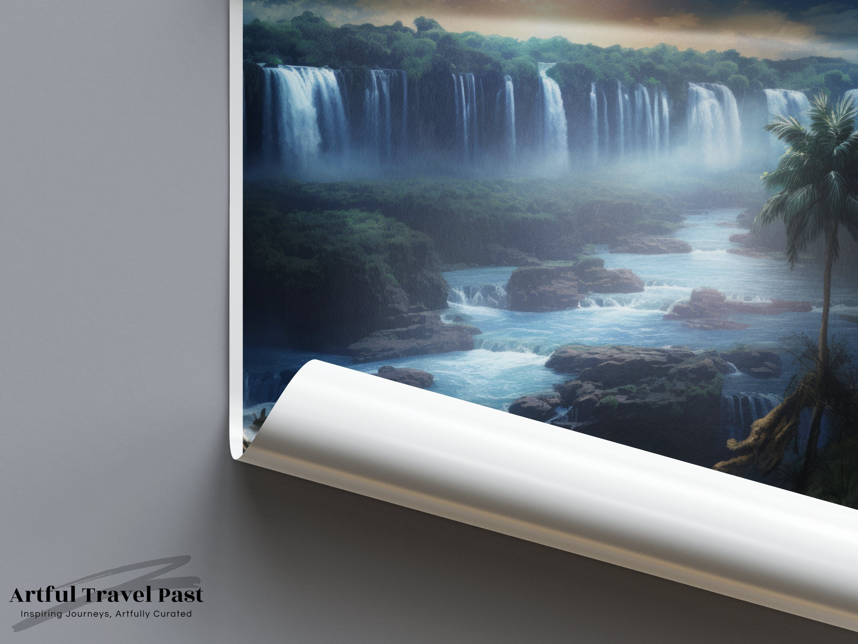 Iguazú Falls Wall Art, Brazil Waterfall Poster, Natural Wonder Print, South America Nature Decor, Scenic Landscape Art, Travel Souvenir