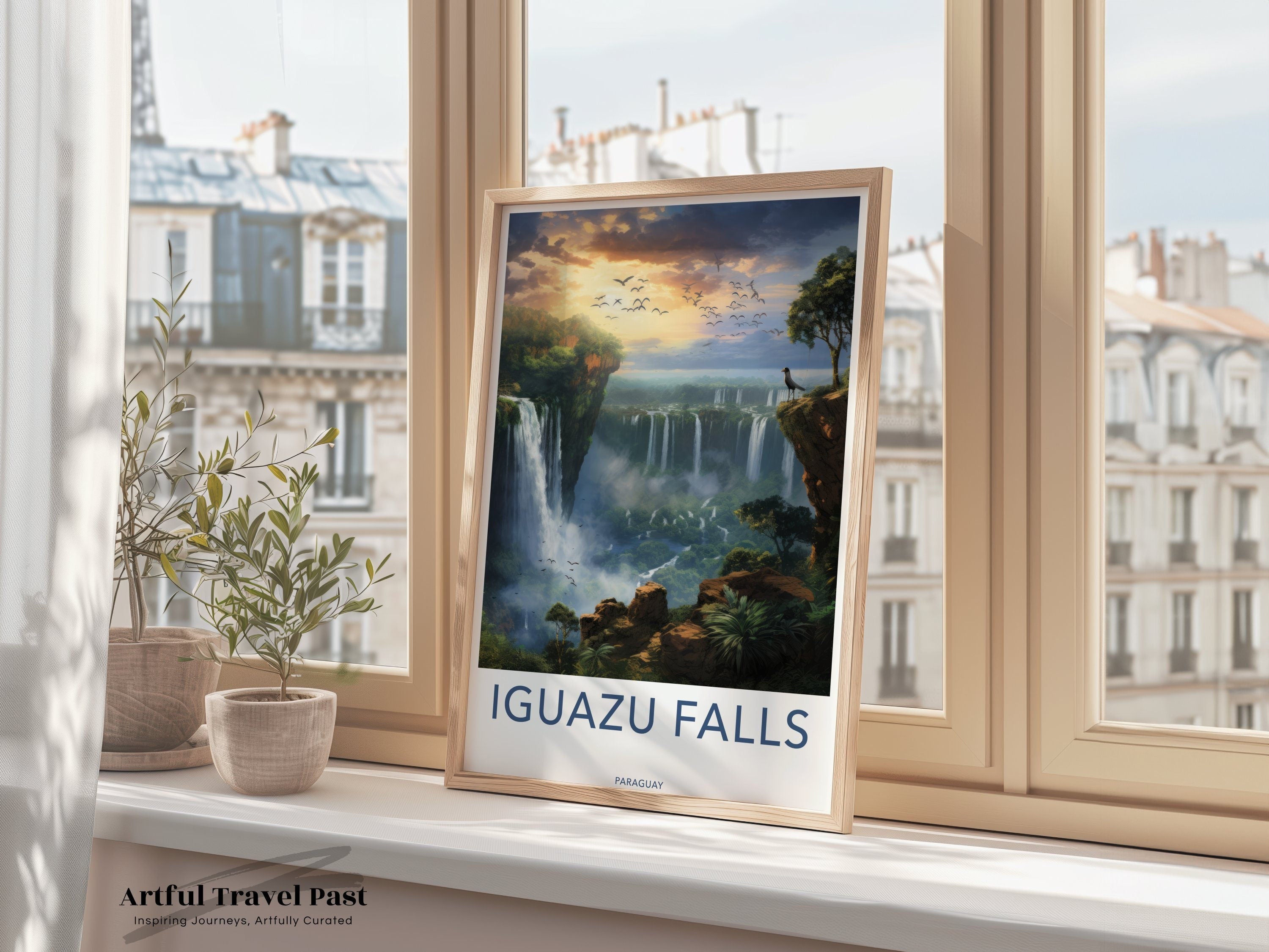 Iguazu Falls Wall Art, Stunning Nature Landscape Print, Tropical Waterfall Poster, Scenic Home Decor, South America Travel Artwork