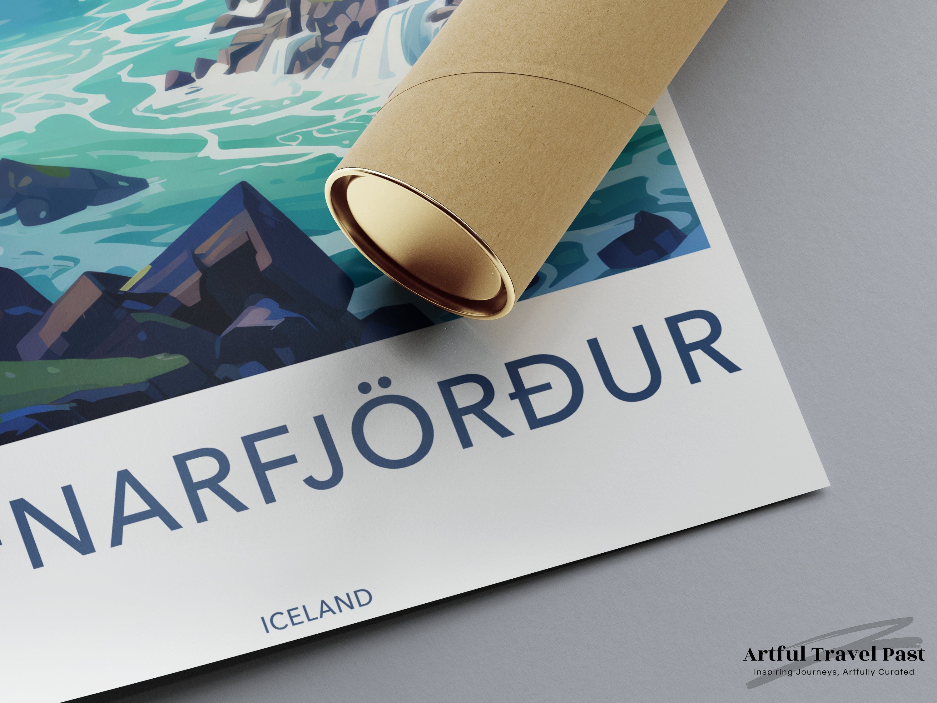 Hafnarfjörður Wall Art, Iceland Waterfall Poster, Scenic Nordic Landscape Print, Nature Wall Decor, Iceland Travel Souvenir, Icelandic Art