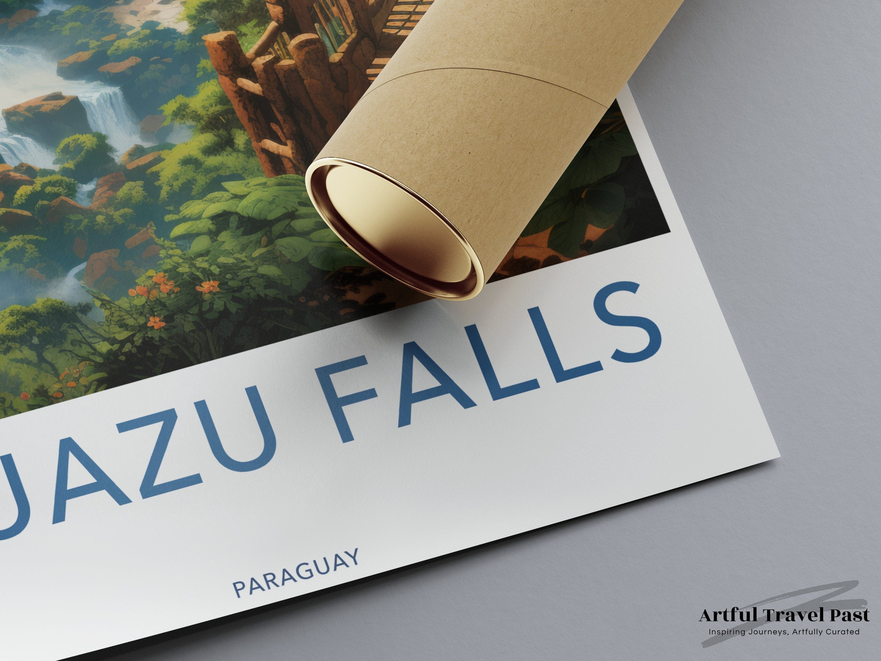 Iguazu Falls Wall Art Print, Nature Landscape Poster, Scenic Waterfall Artwork, Travel Home Decor, Paraguay Artistic Print