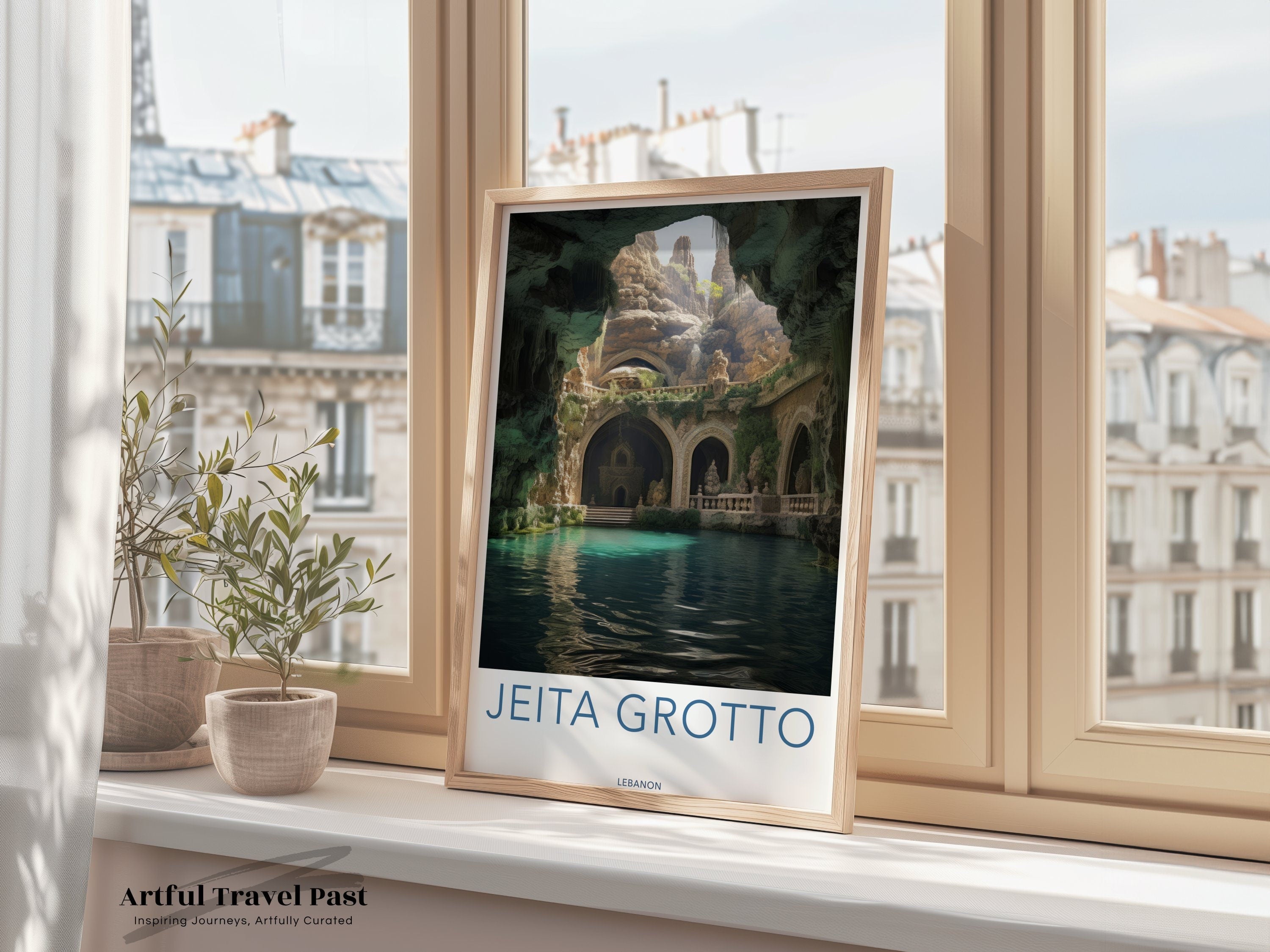 Breathtaking Jeita Grotto Wall Art Print, Scenic Landscape Poster, Lebanon Decor, Nature Photography, Architectural Wonders