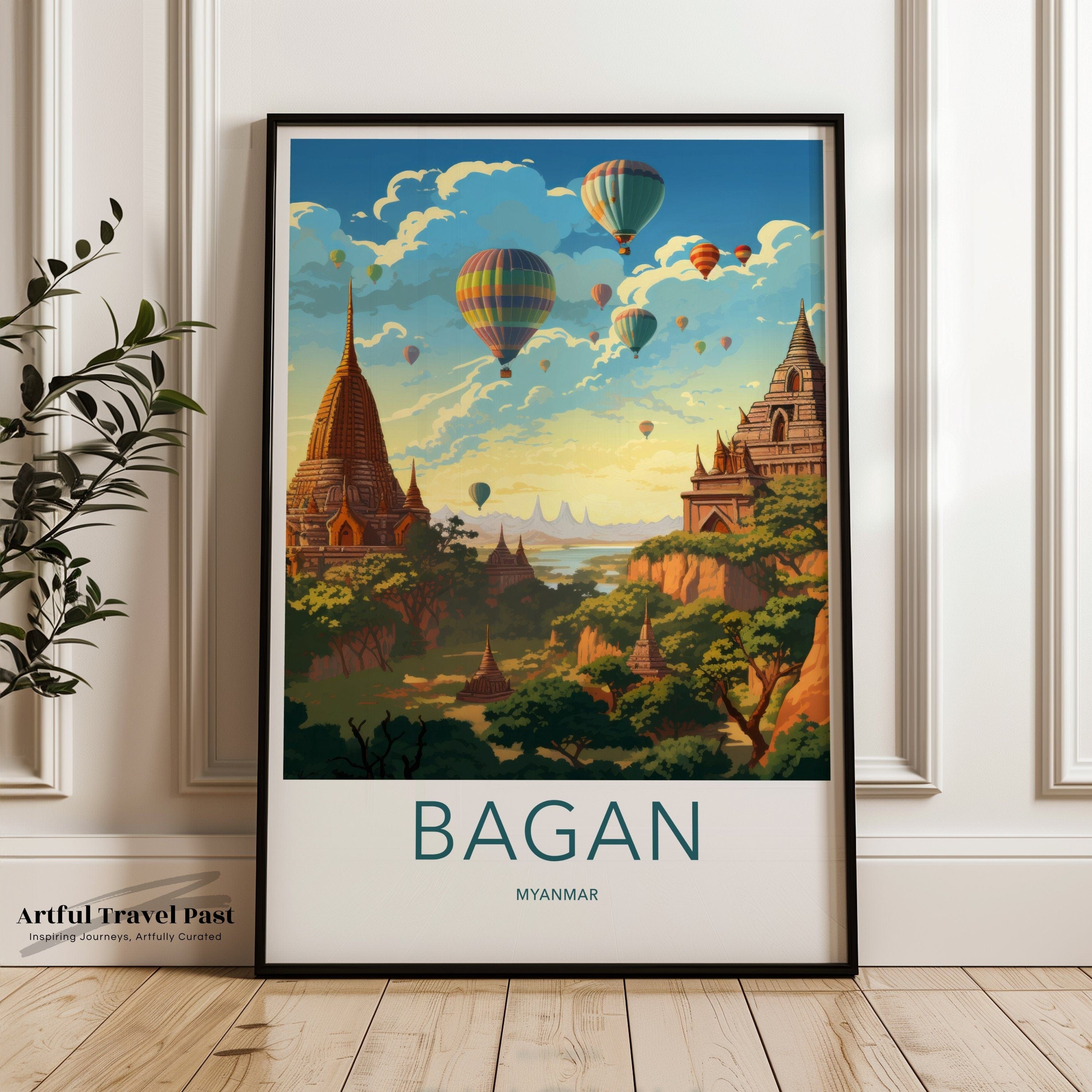 Wall Art Bagan Poster | Myanmar Wall Art | Asia Decor