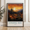 Chiang Mai Thailand Wall Art, Sunset Landscape Print, Asian Themed Home Decor, Serene Nature Scenery Poster, Exotic Travel Artwork