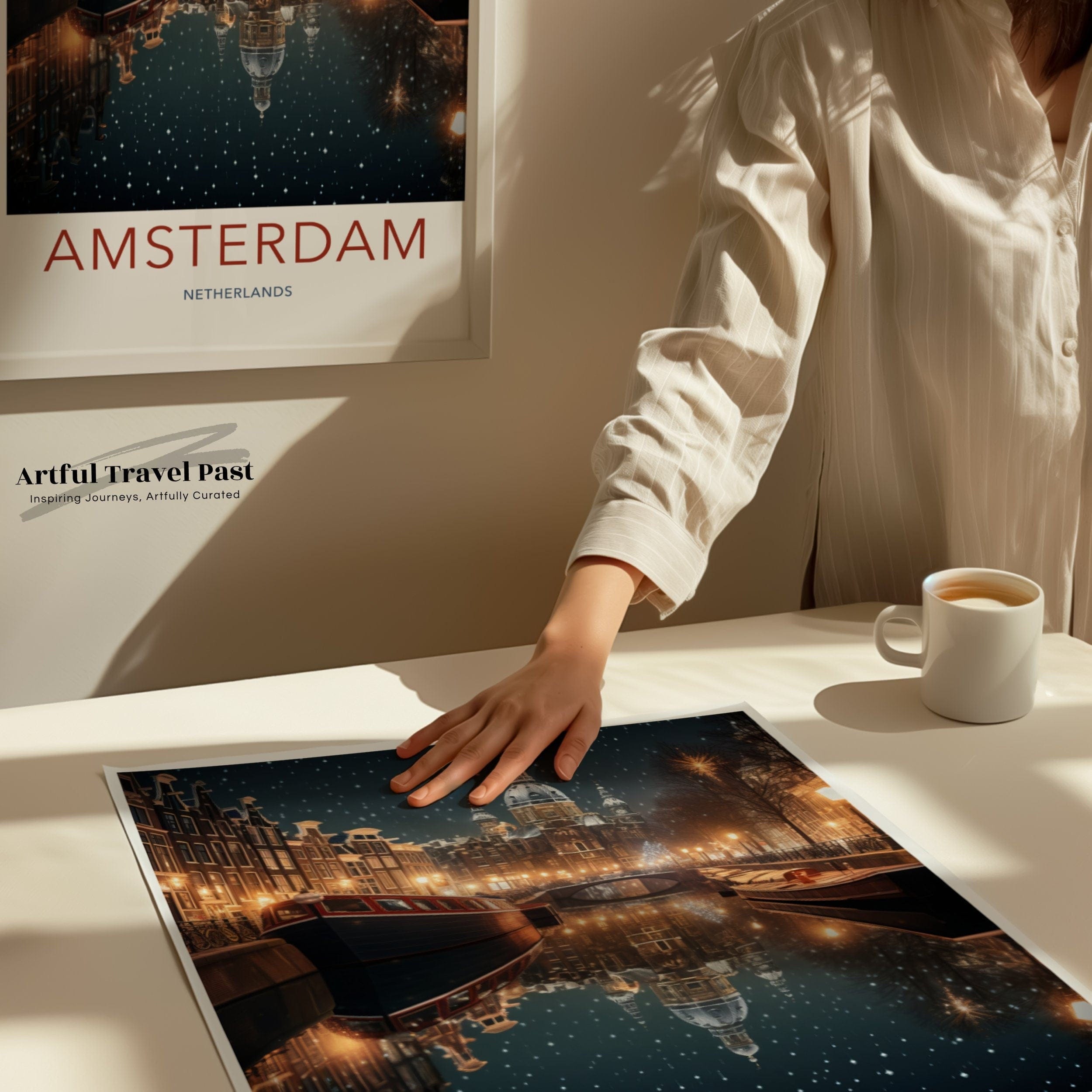 Wall Art Amsterdam Poster | Scenic Canals | Netherlands Wall Art