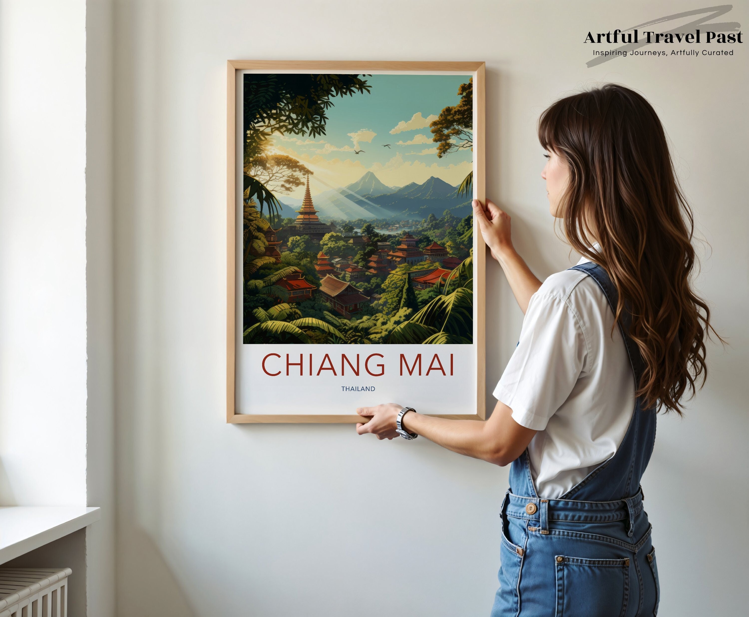 Chiang Mai Wall Art Print, Thailand Scenic Landscape Poster, Travel Photography Decor, Asian City Wall Art, Southeast Asia Artwork