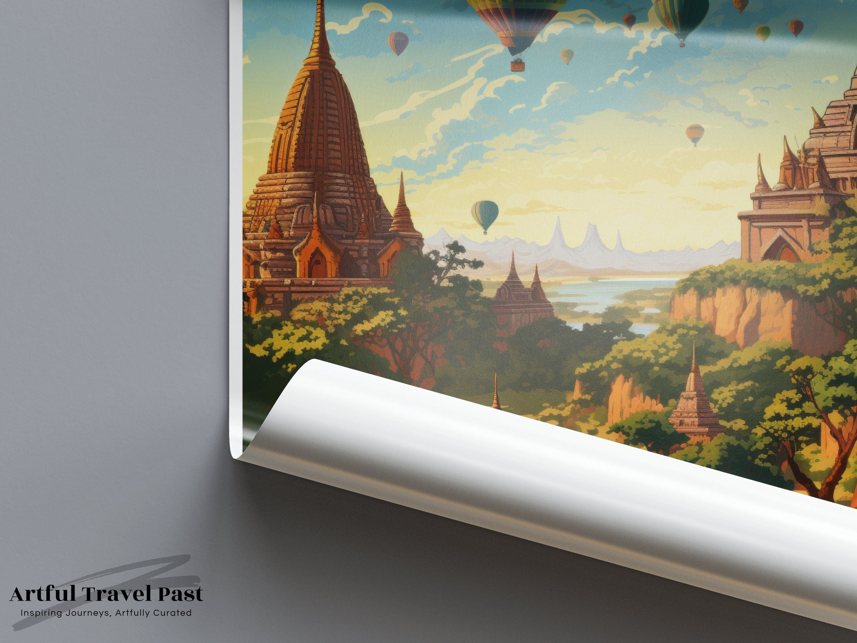 Wall Art Bagan Poster | Myanmar Wall Art | Asia Decor