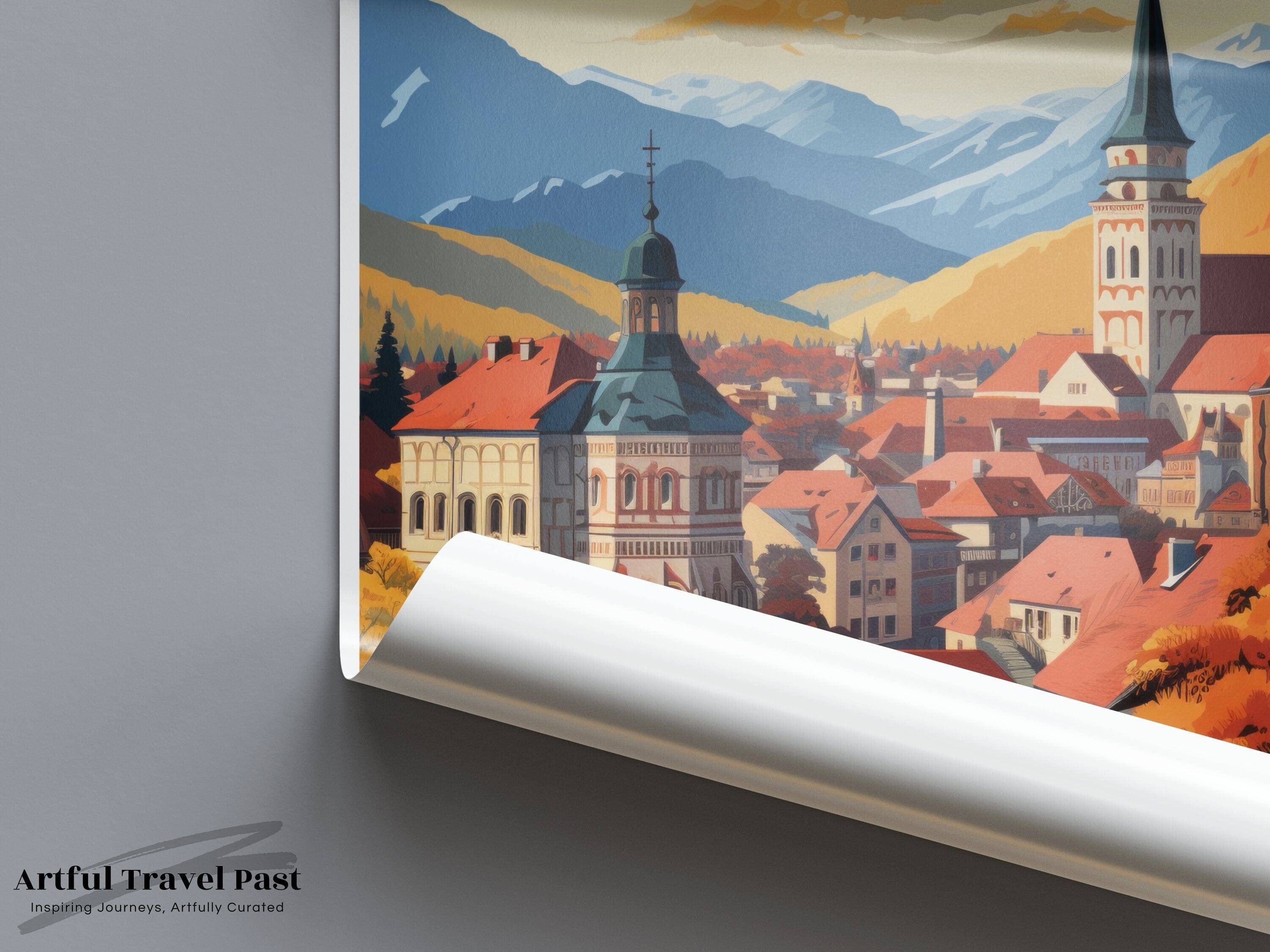 Wall Art Brasov Poster | Romania Wall Art | Eastern Europe Decor