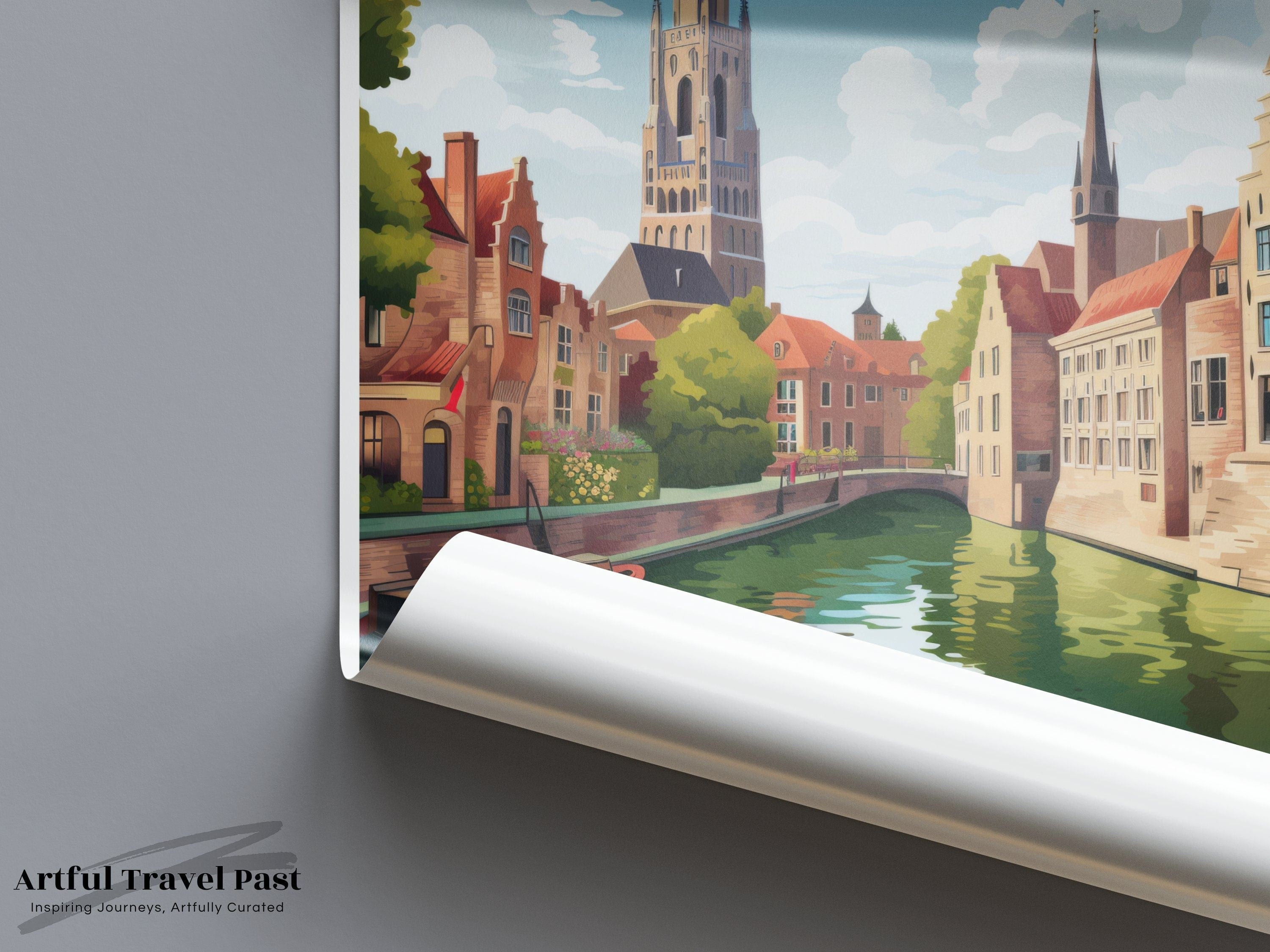 Wall Art Bruges Poster | Belgium Wall Art | Europe Decor