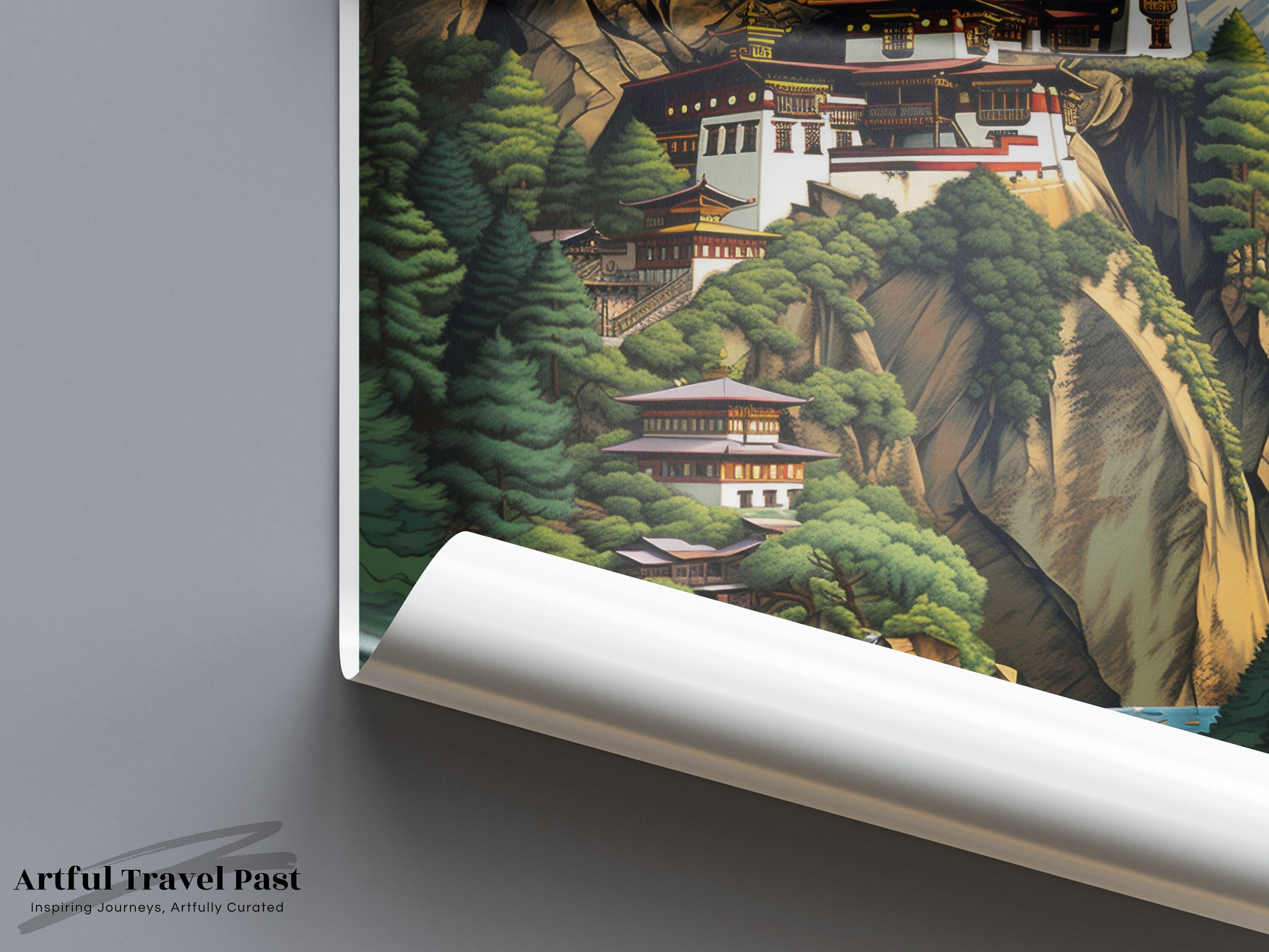 Paro Taktsang Bhutan Print, Himalayan Monastery Wall Art, Tiger's Nest Monastery Poster, Bhutan Travel Art, Bhutan Wall Decor