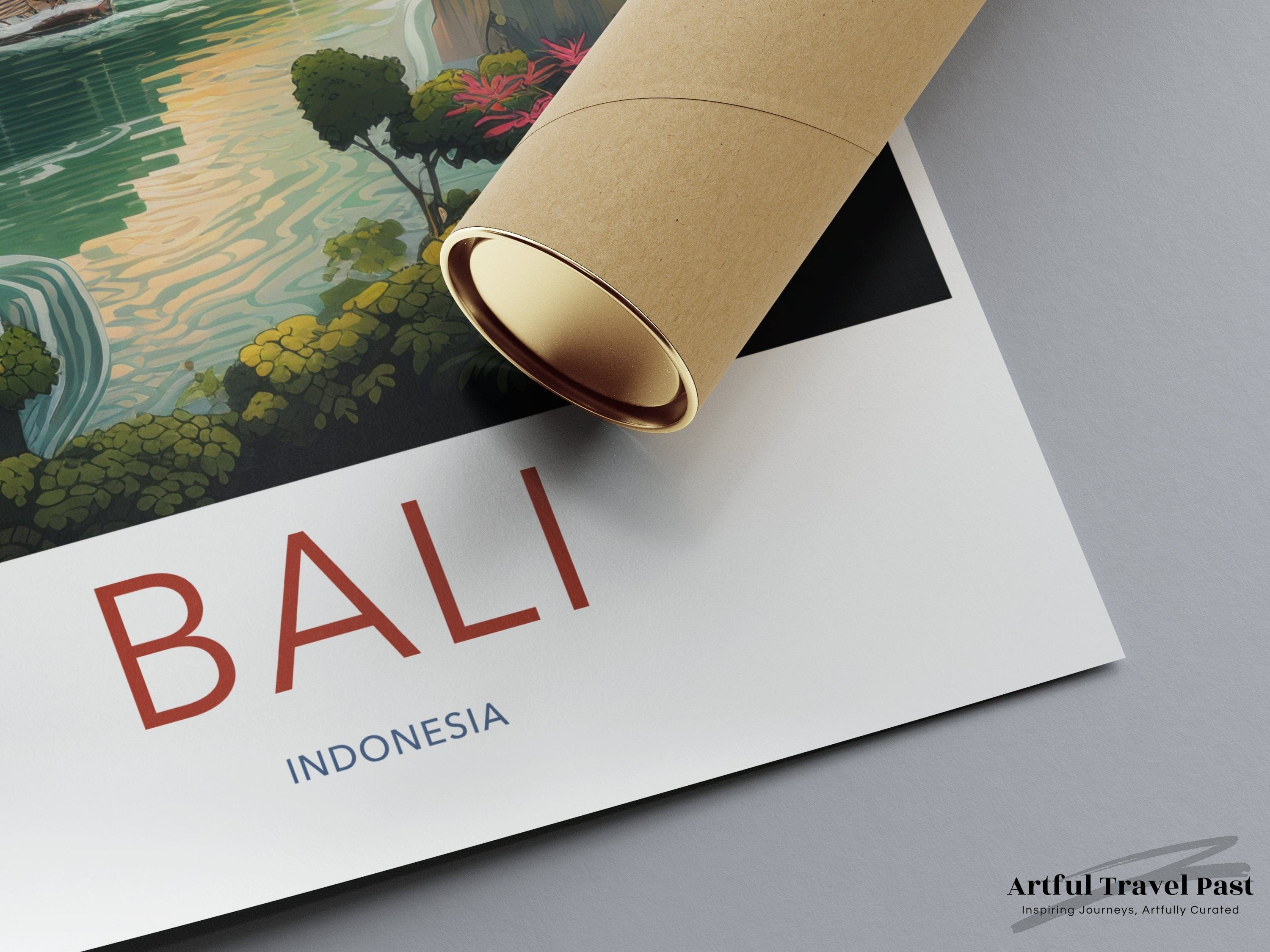 Wall Art Bali Poster | Pagoda Sunset | Indonesia Wall Art