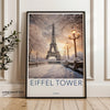 Eiffel Tower Wall Art, Paris France Print, Winter Snow Scene Decor, Sunset Artwork, Cityscape Poster, Romantic Home Decoration