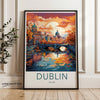 Dublin Ireland Wall Art Print, Colorful Cityscape Artwork, Travel Poster, Urban Landscape Decor, Home Office Wall Art