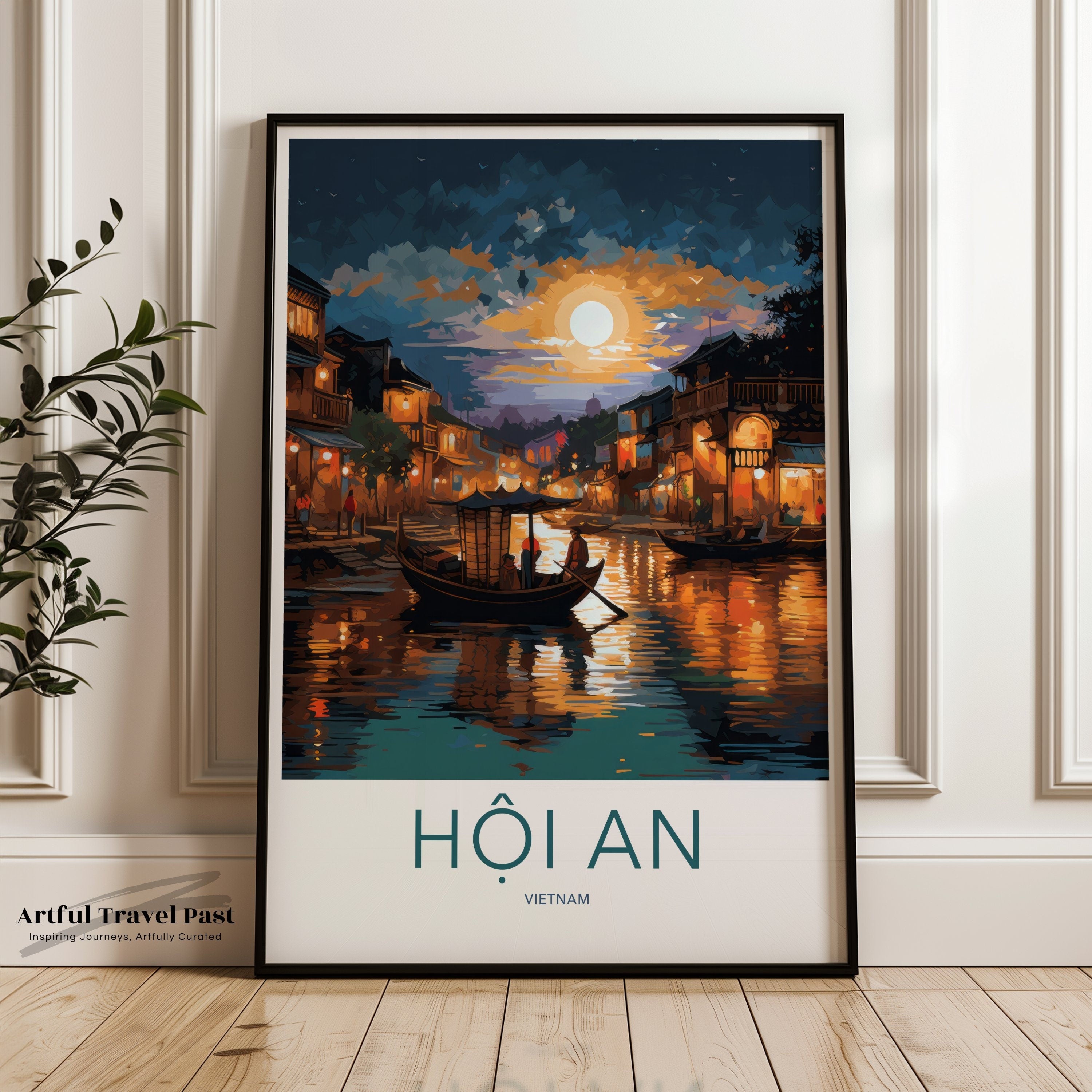 Hoi An Vietnam Wall Art, Night Scene Art Print, Home Decor, Stunning Cityscape Illustration, Perfect Gift for Art Lovers